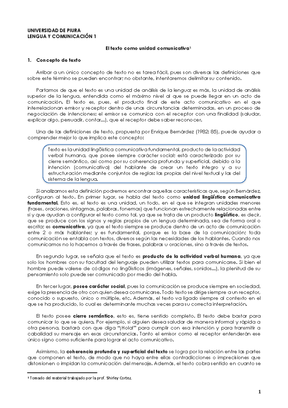 El Texto Como Unidad Comunicativa - Concepto De Texto Arribar A Un ...