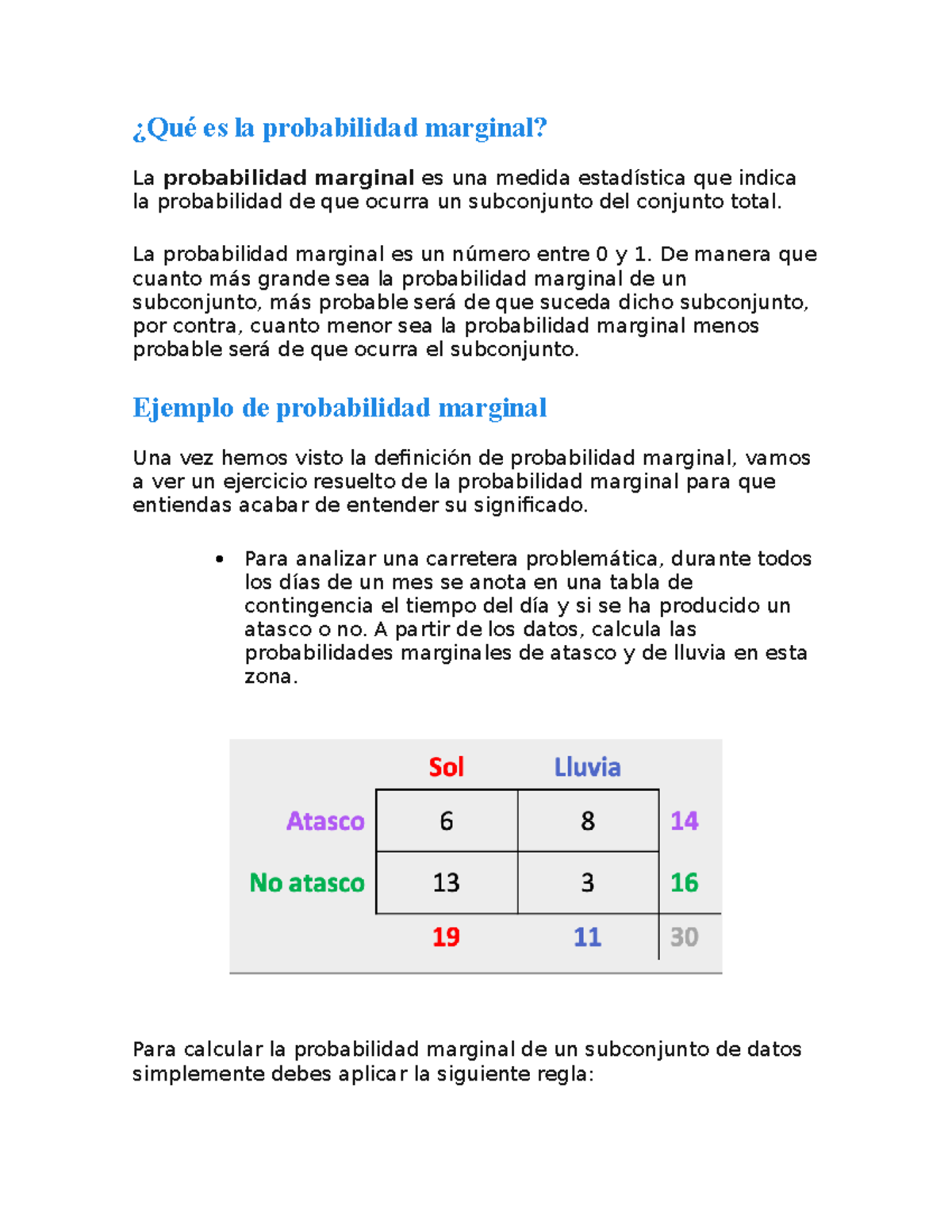 Economia ¿Qué es la probabilidad marginal? La probabilidad marginal