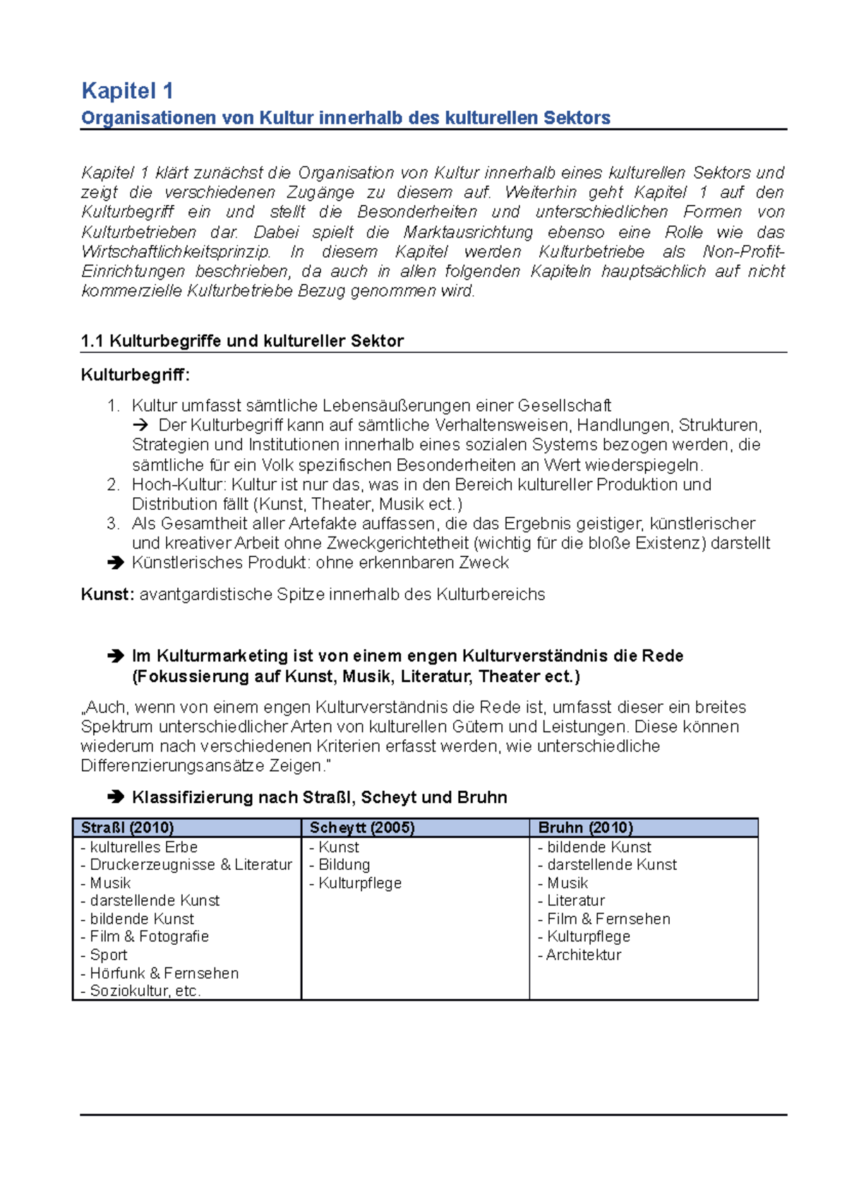 1. Kapitel: Kulturmarketing - Kapitel 1 Organisationen von Kultur ...
