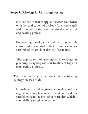 Geology Mod5 Notes - Engineering Geology - Studocu