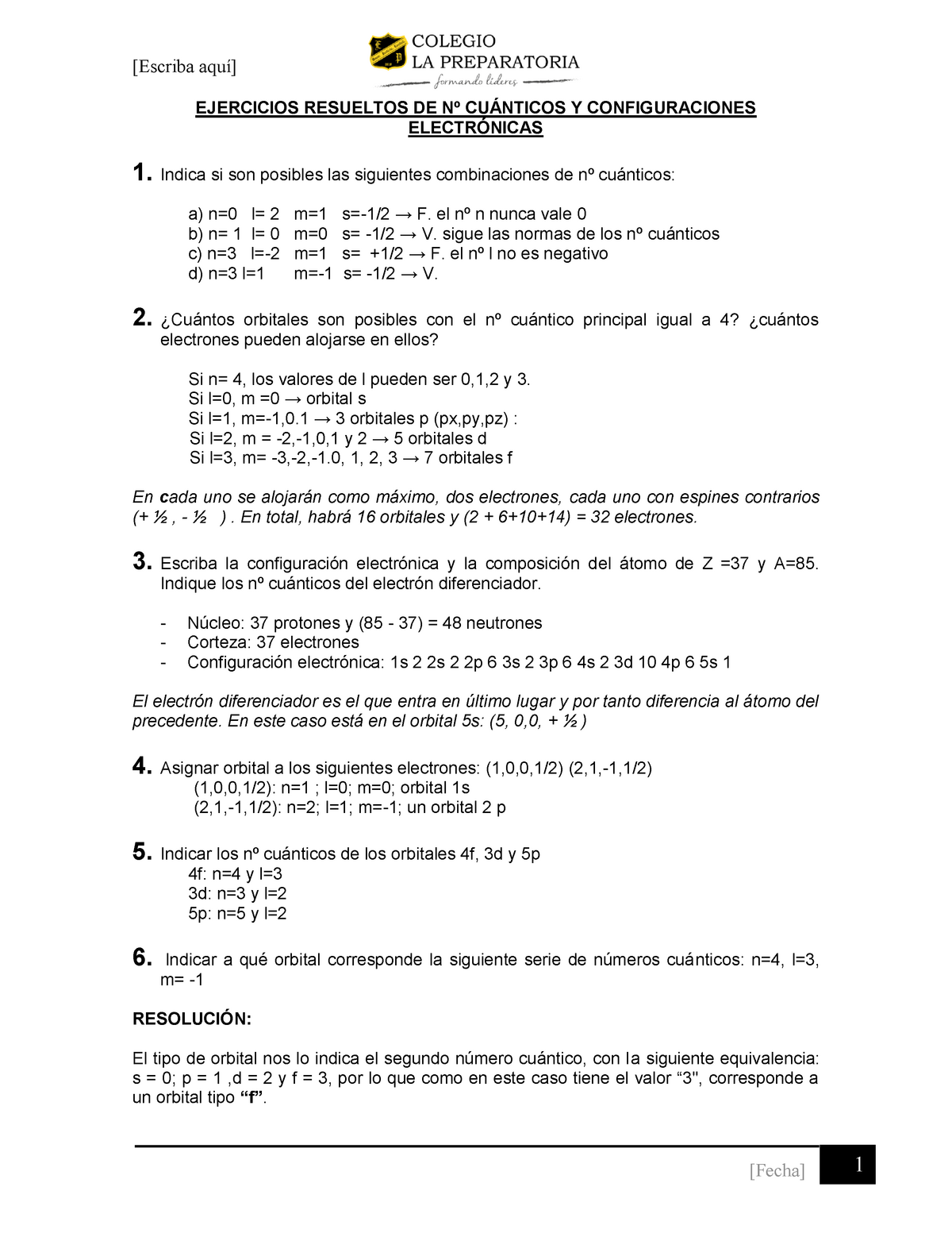 Tema 2 Capitulo 4 Ejercicios Resueltos De Numeros Cuanticos Y Configuracion Electronica Studocu