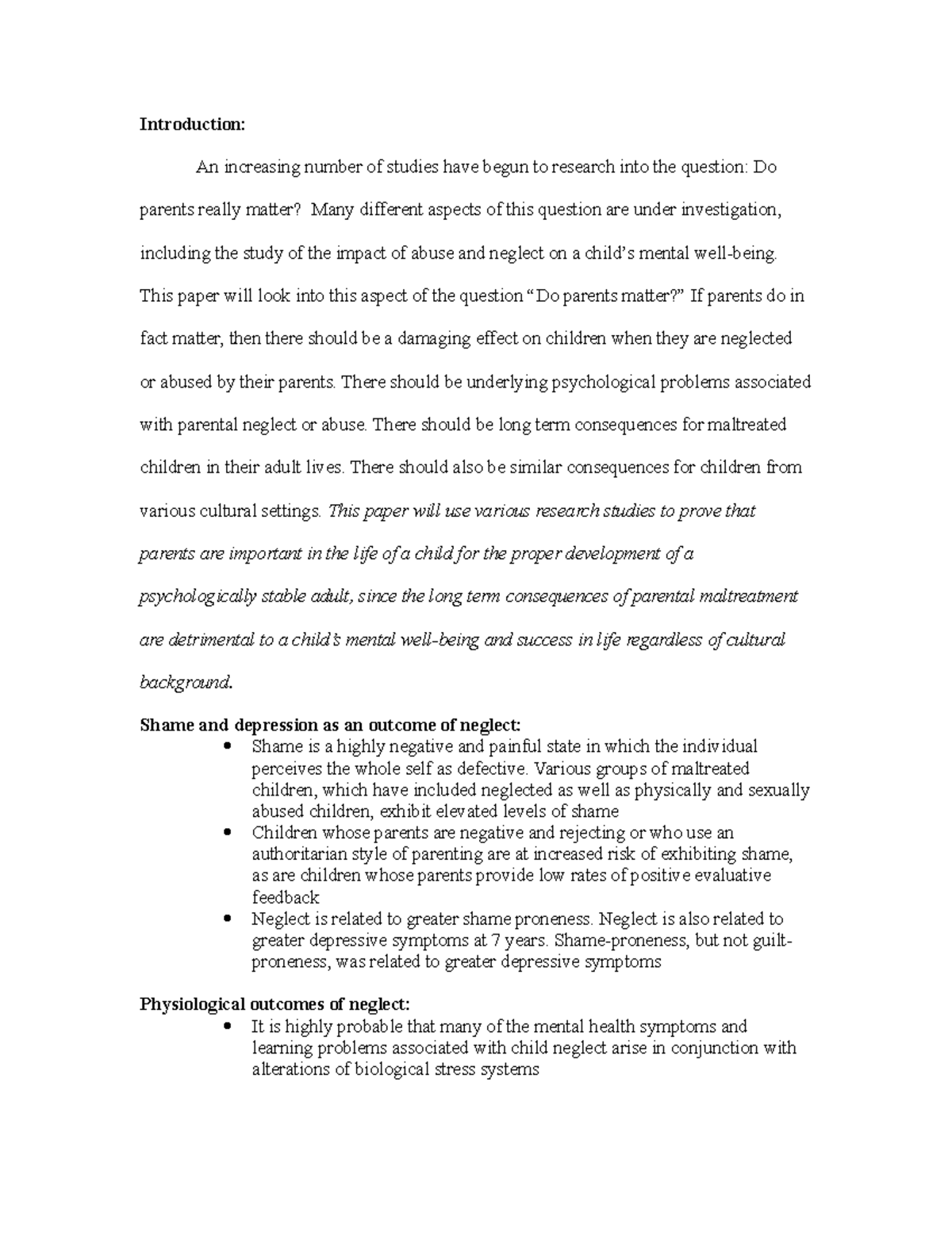 PSY 222 outline 1 - Introduction: An increasing number of studies have ...