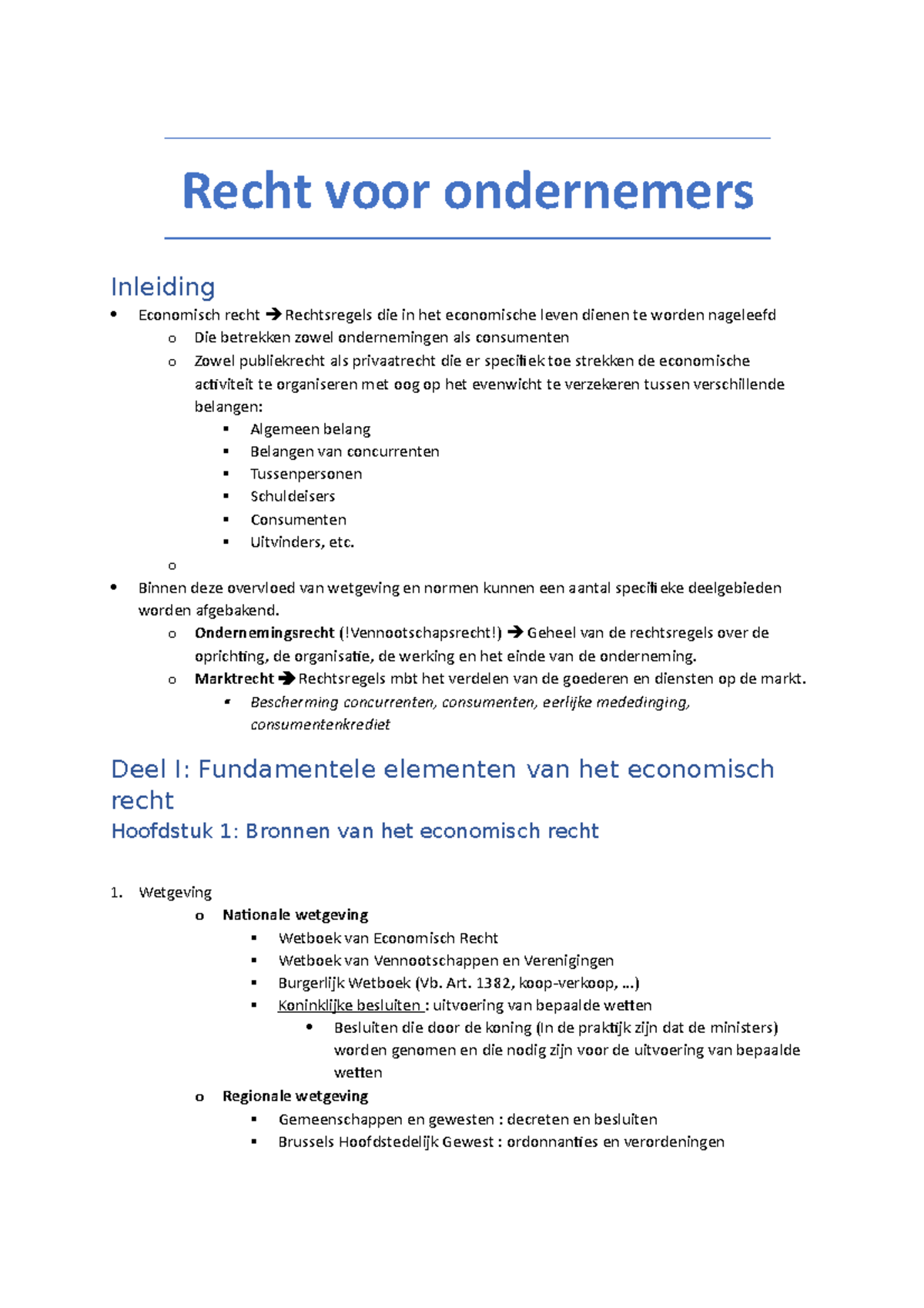 Recht Voor Ondernemers Samenvatting - Recht Voor Ondernemers Inleiding ...