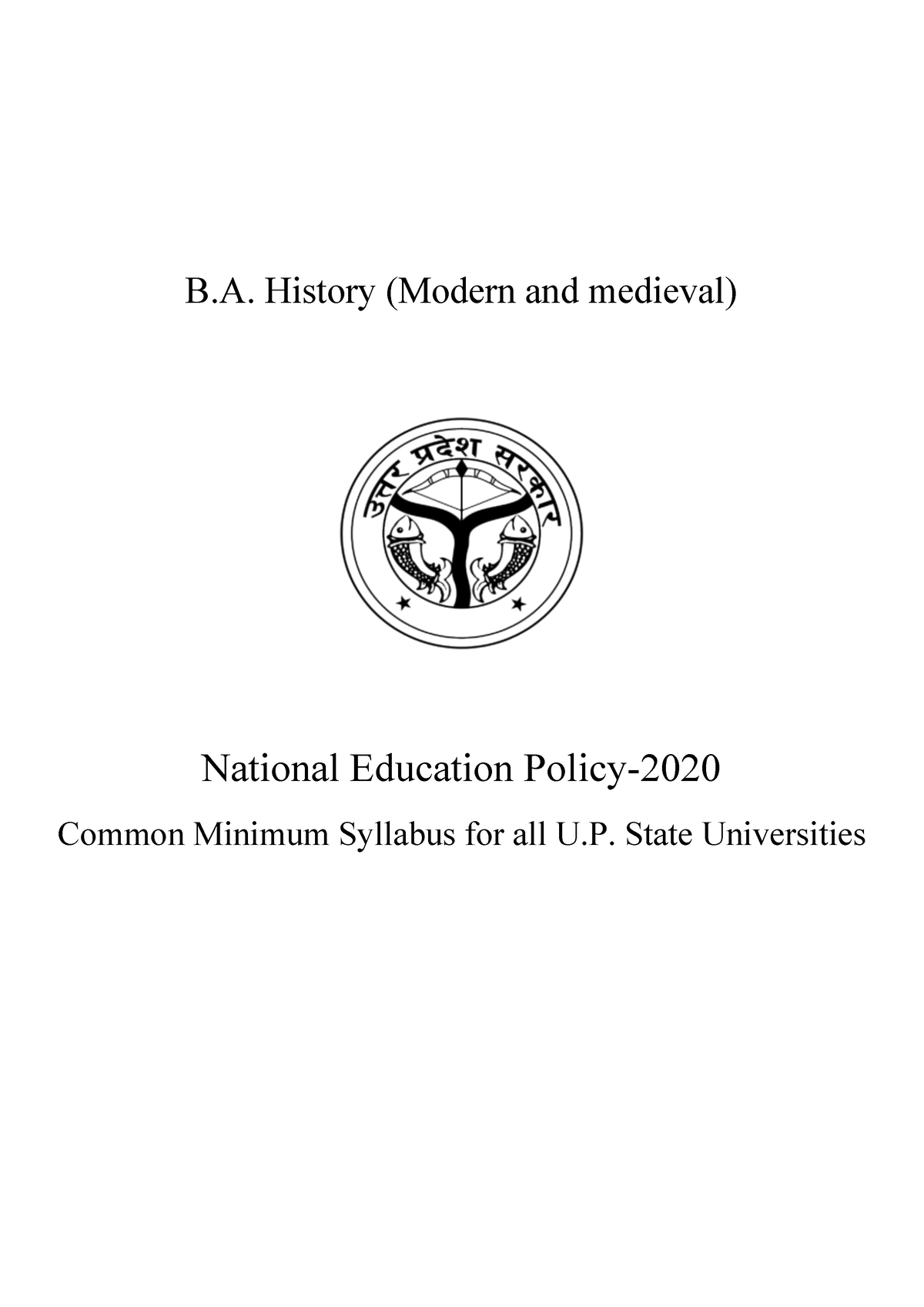 History Syllabus - B. History (Modern And Medieval) National Education ...