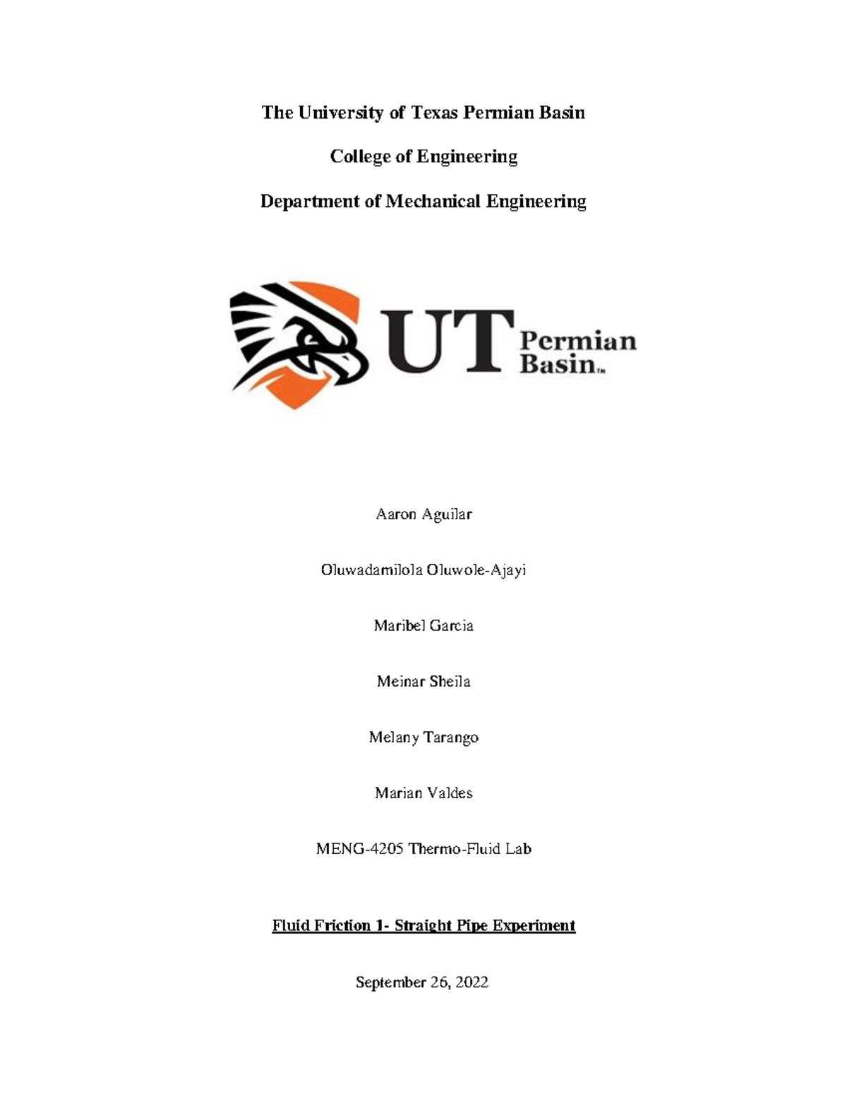 fluid friction experiment report pdf