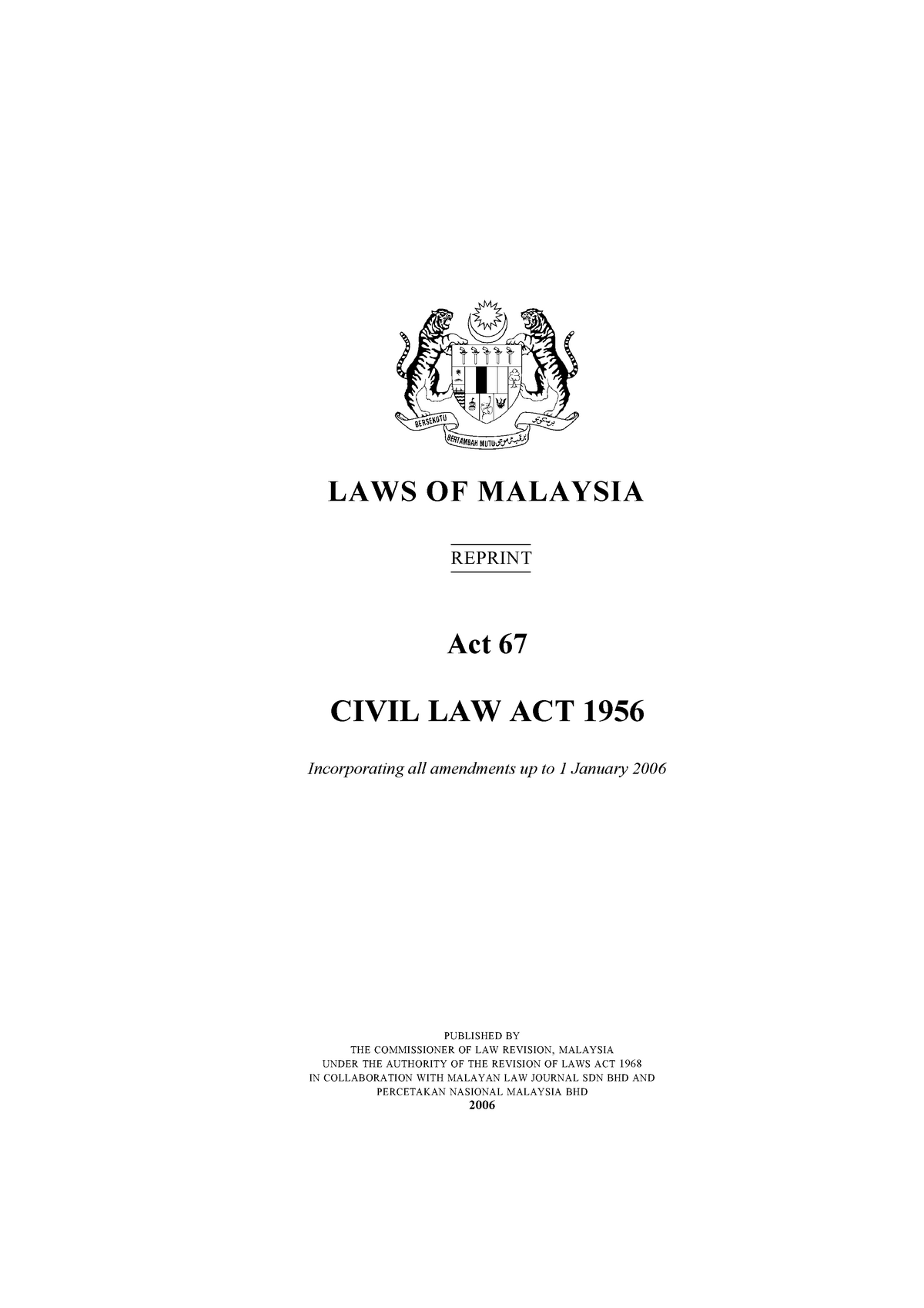 civil-law-act-1956-reprint-laws-of-malaysia-reprint-published-by-the-commissioner-of-law