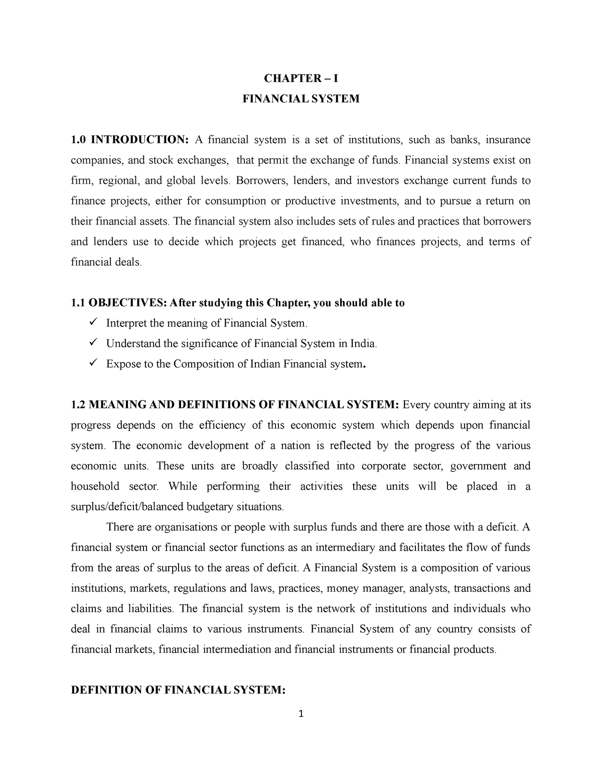 case study on indian financial system