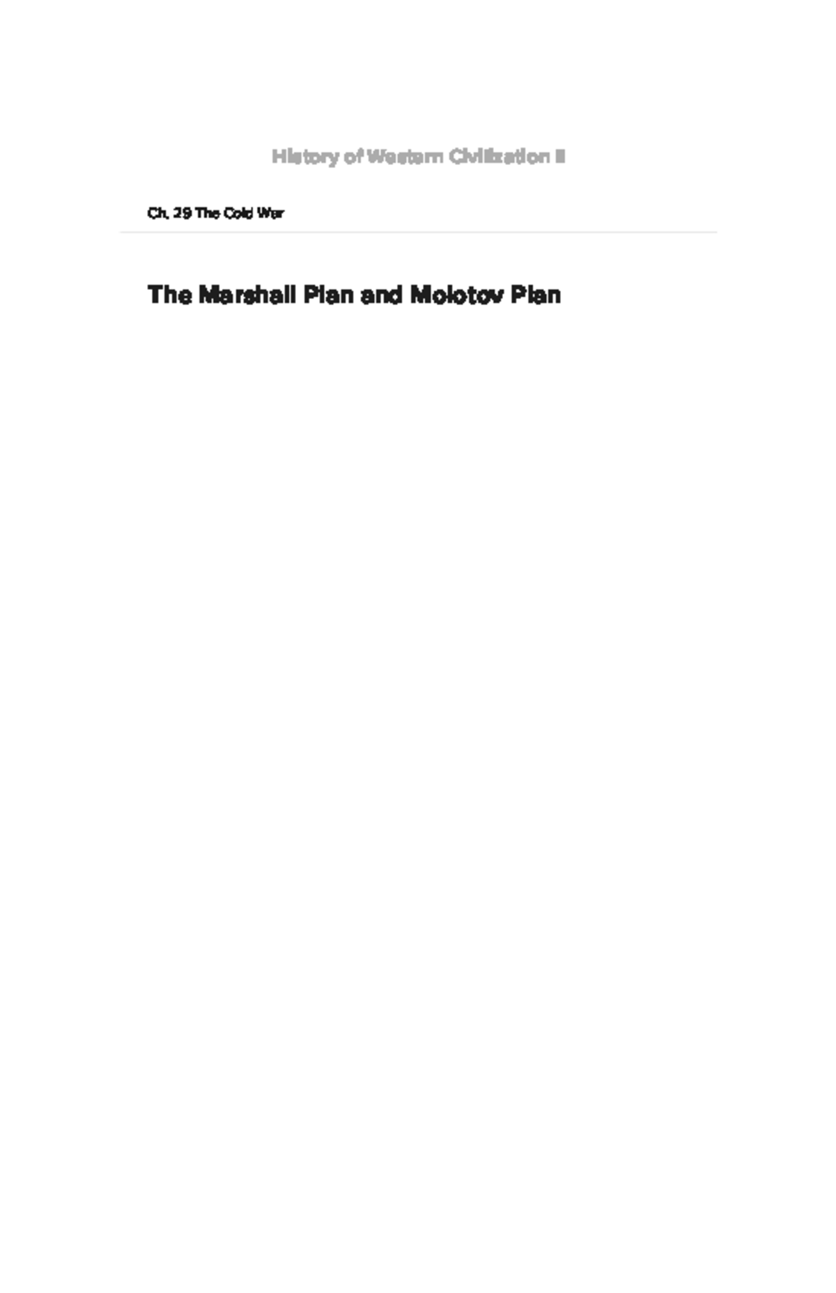 The Marshall Plan and Molotov Plan - History of Western Civilization II ...