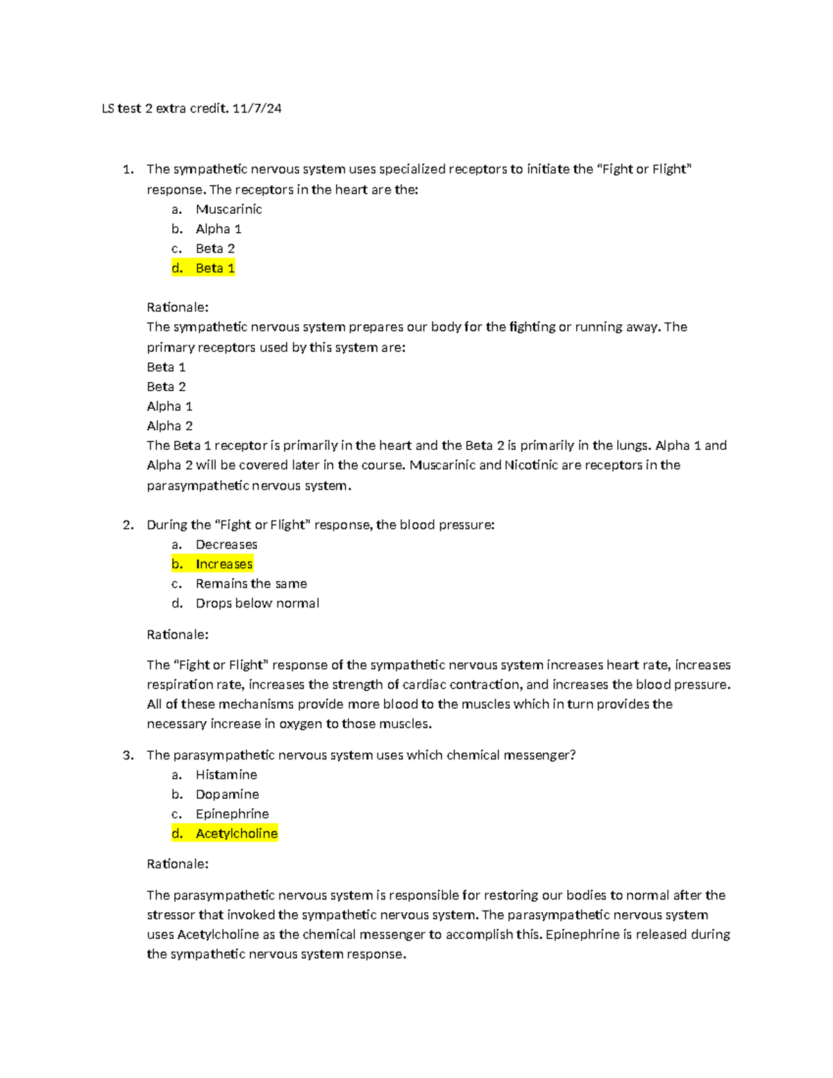 LS test 2 extra credit Answers - LS test 2 extra credit. 11/7/ 1. The ...