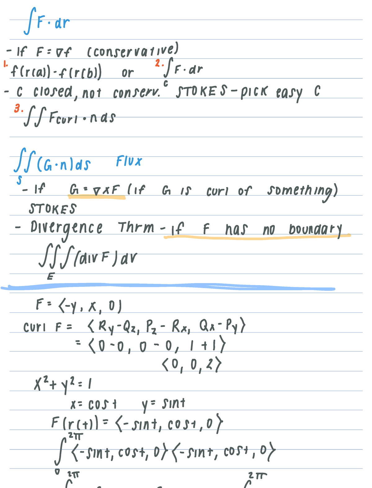 Example Problems - F dr If F Pf Conservative flrial f rib or 2 IF dr C ...