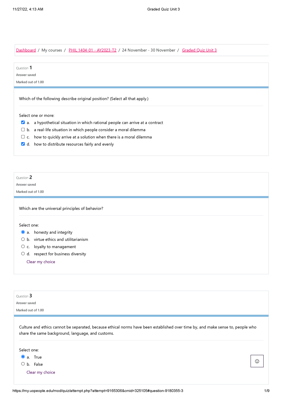 Phil 1404 A File - Question 1 Answer Saved Marked Out Of 1. Question 2 ...