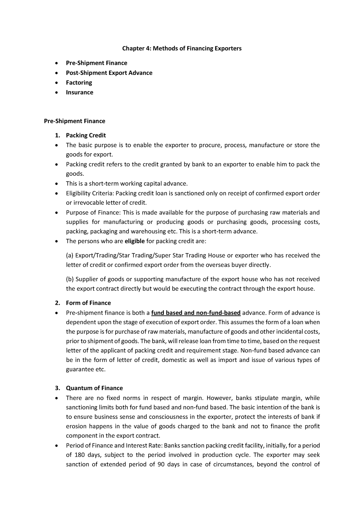 Chapter 4 Methods of Financing Exporters - Chapter 4: Methods of ...