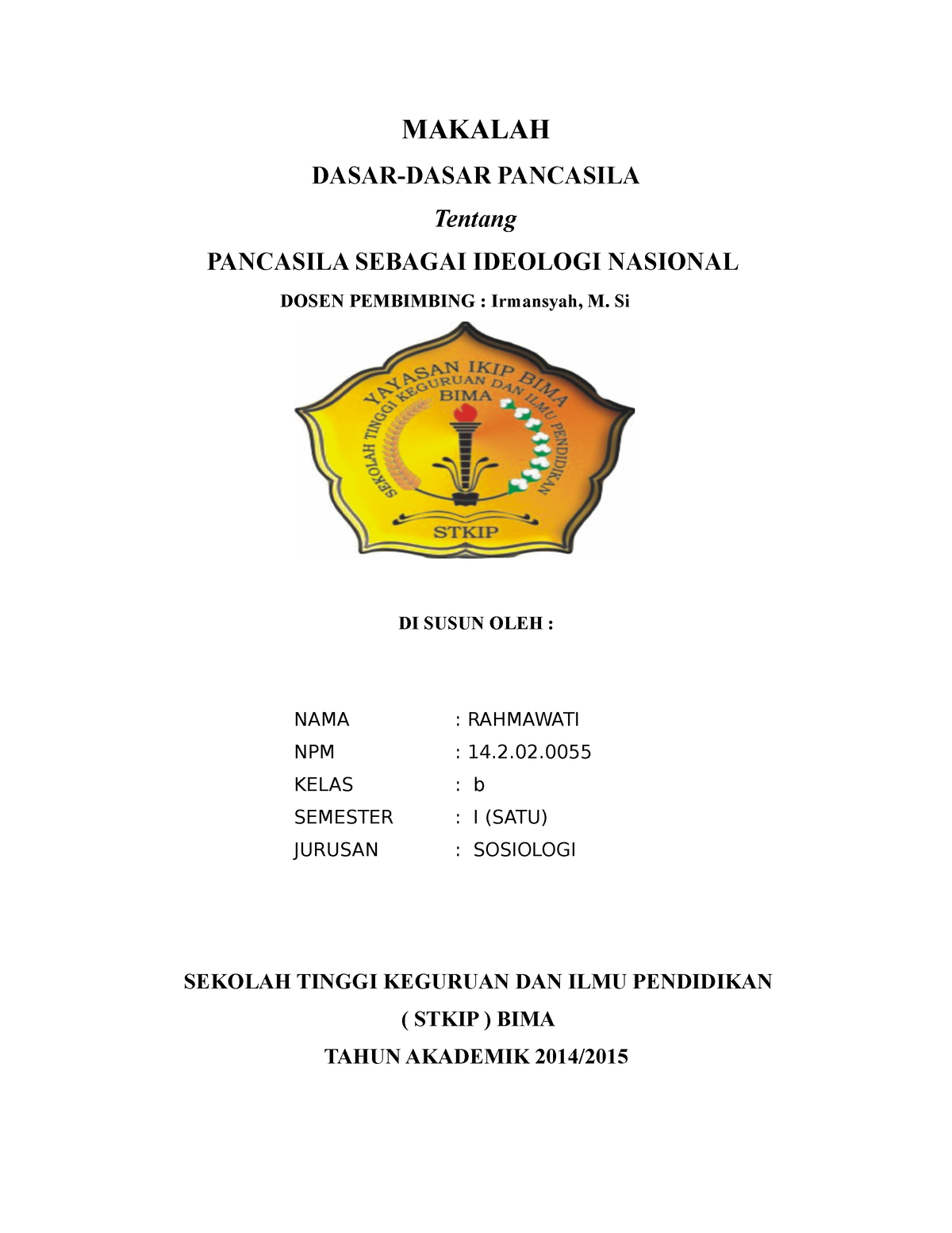 Pancasila Sebagai Ideologi Nasional - MAKALAH DASAR-DASAR PANCASILA ...