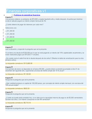 Examen FINANZAS CORPORATIVAS UNIDAD 1 FINANZAS - Pregunta 1 ...