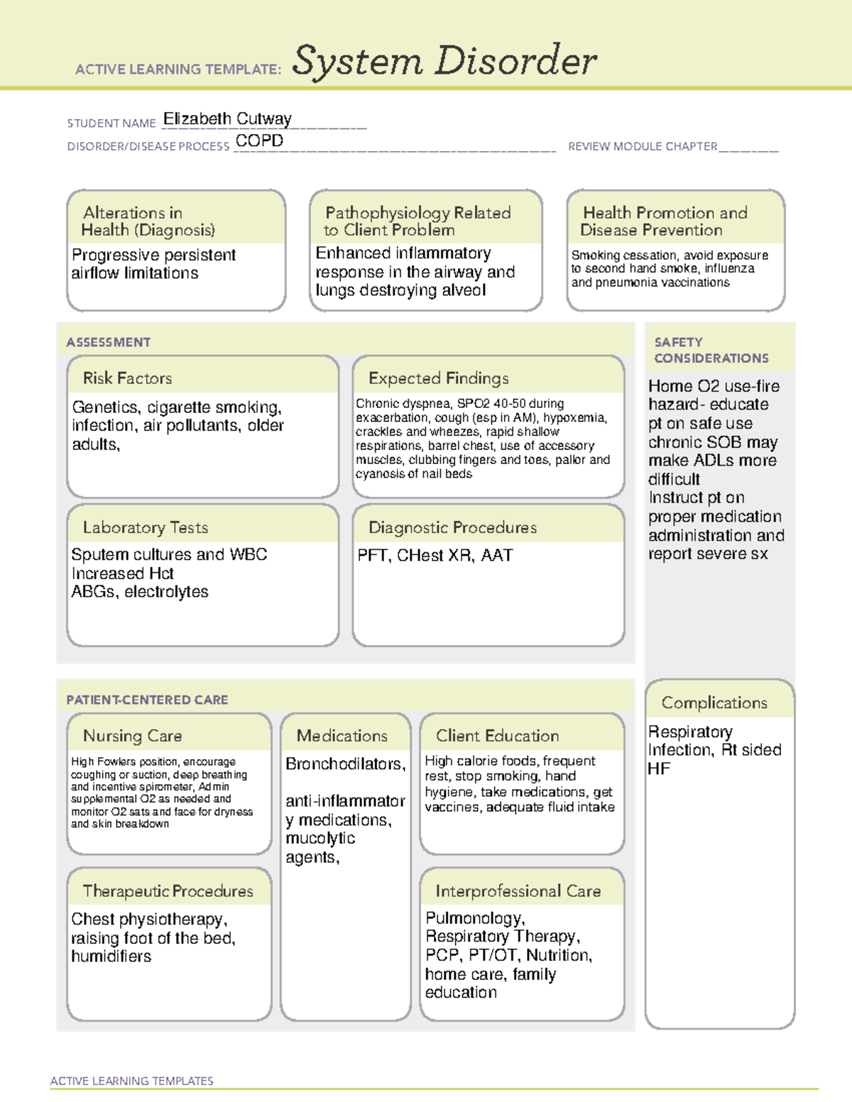 Asthma System Disorder Template