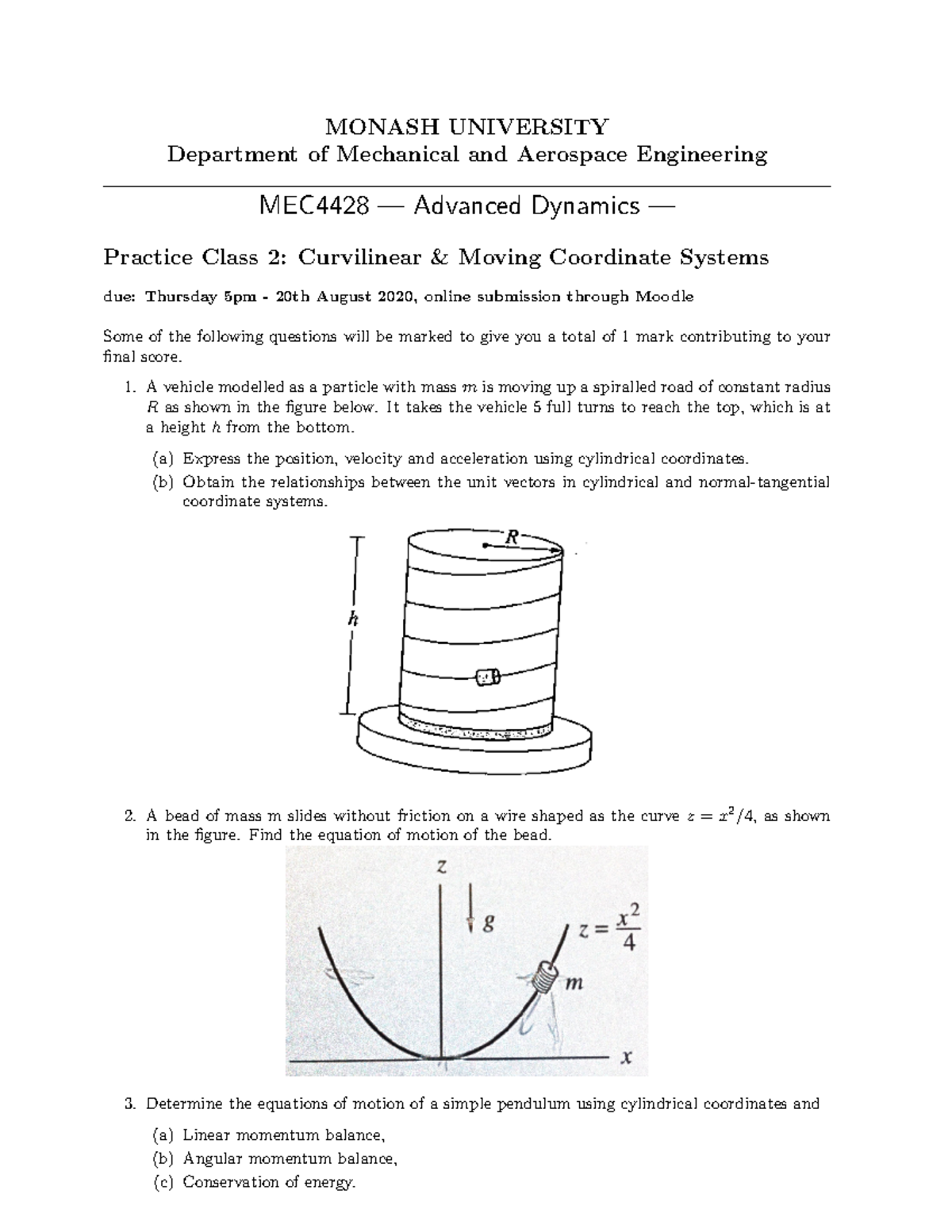 MEC 4428 Problem Set 2 Question Week 2 - MONASH UNIVERSITY Department ...