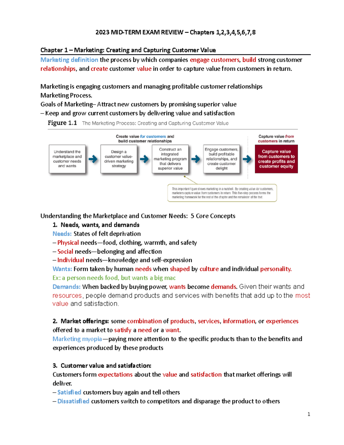 MID TERM EXAM Review 2023 - 2023 MID-TERM EXAM REVIEW – Chapters 1,2,3 ...