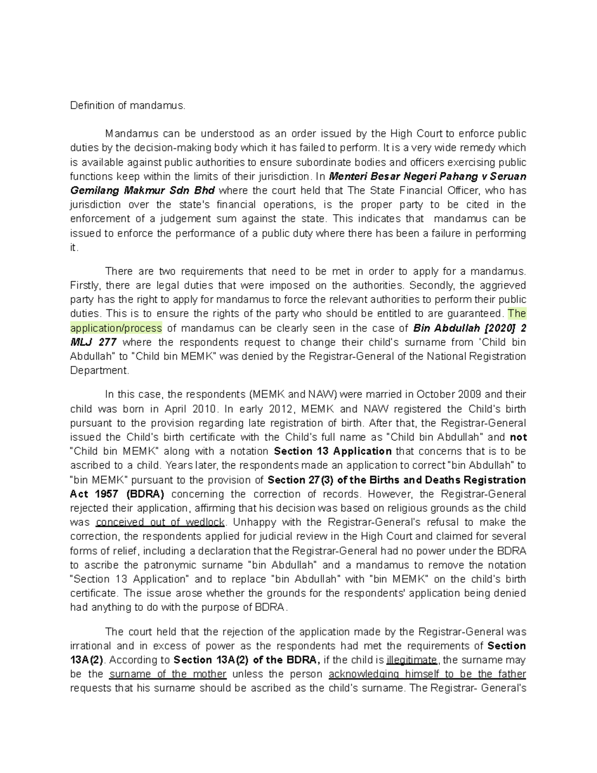 Mandamus remedies with the example case and summaries Definition of mandamus. Mandamus can be