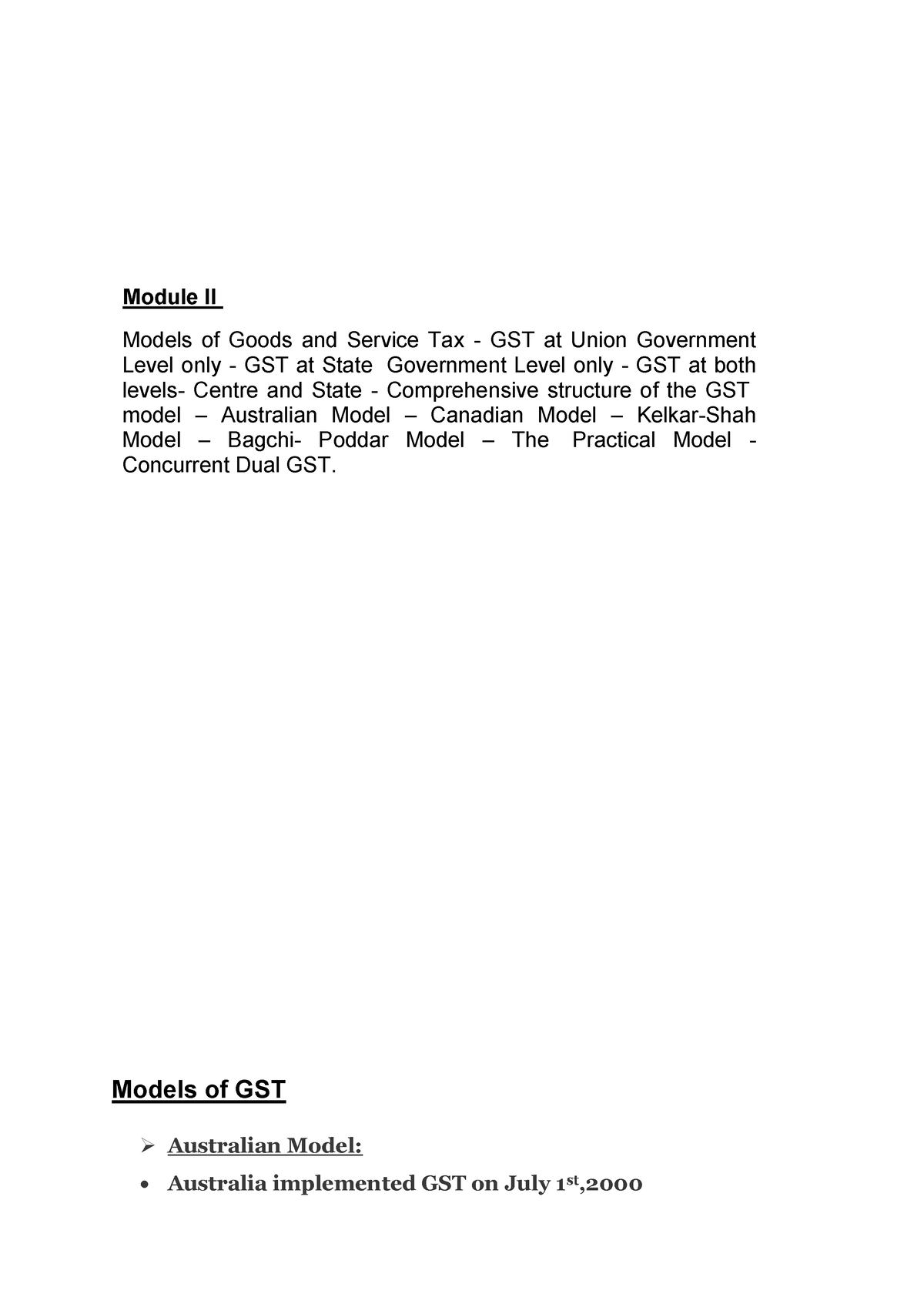 gst-notes-module-2-module-ii-models-of-goods-and-service-tax-gst-at