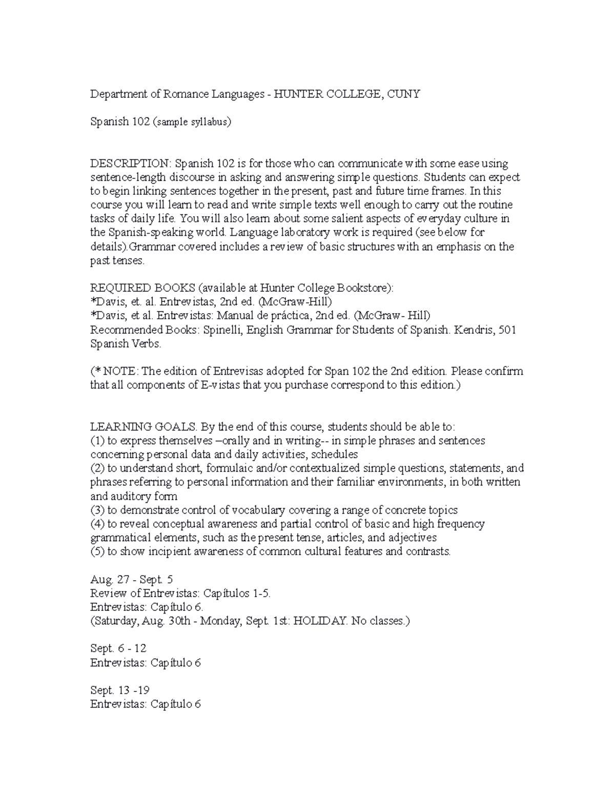 Span 102-Fall 2008 - dfsgsdfgsd - Department of Romance Languages ...