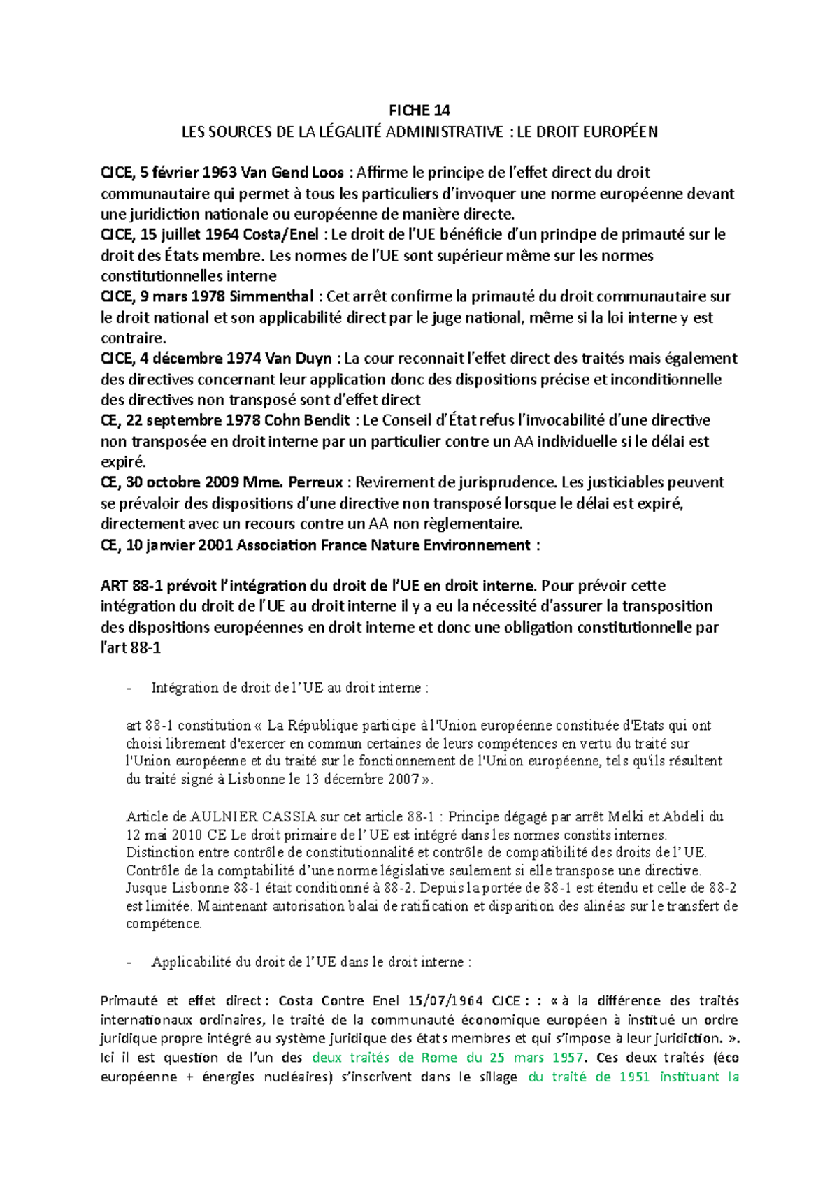 Fiche Td De Droit Admin Fiche Les Sources De La L Galit Administrative Le Droit