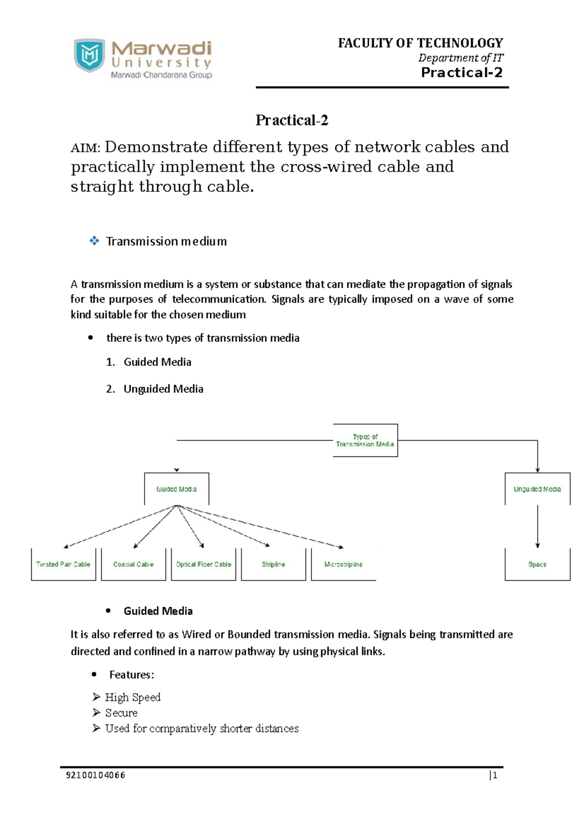 Demonstrate different types of network cables and practically implement the crosswired cable