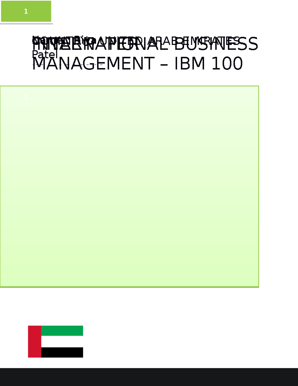 IBM 100 Final Paper - 11 INTERNATIONAL BUSINESS MANAGEMENT – IBM 100 ...