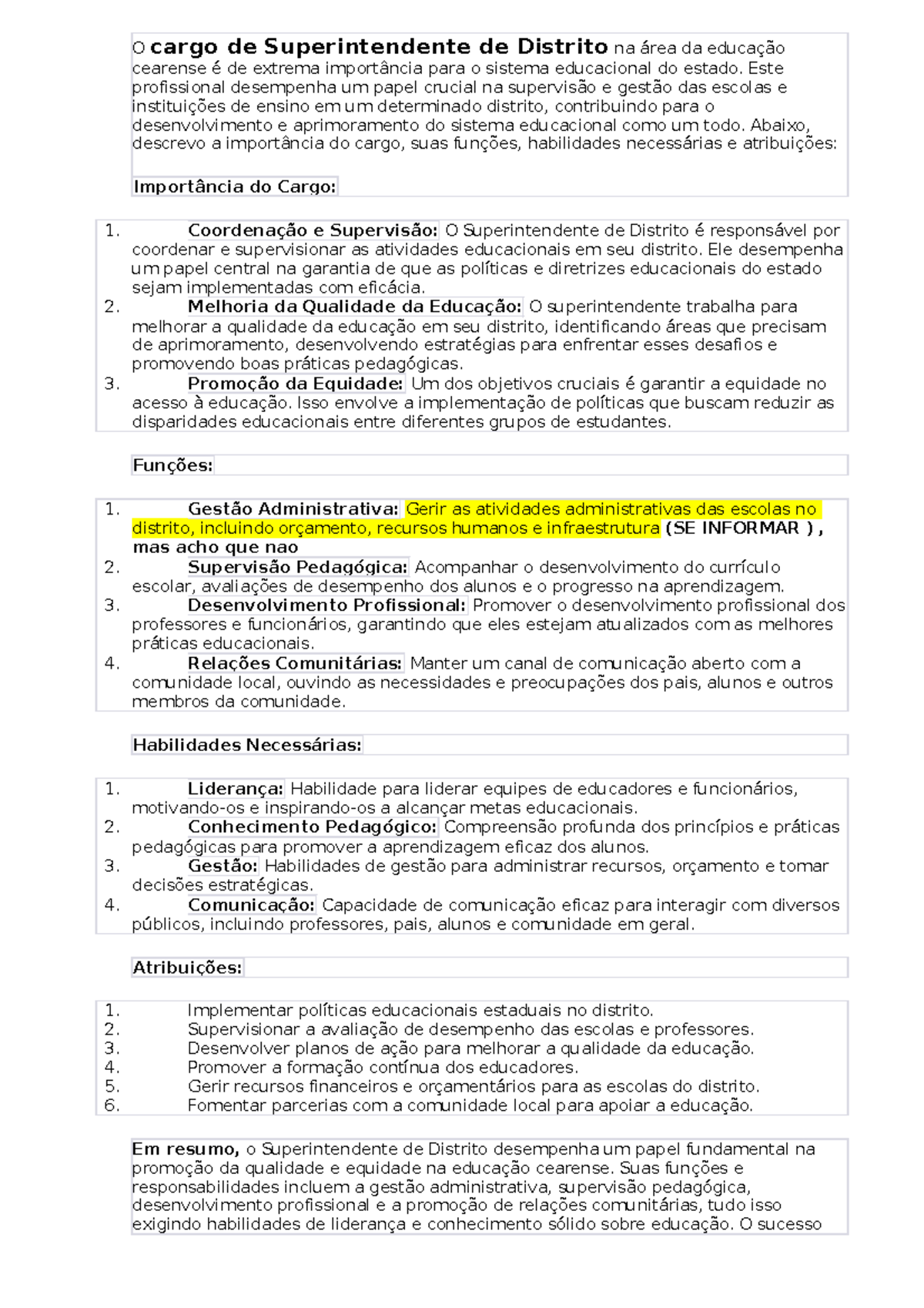Cargo de Superintendente de Distrito - Este profissional desempenha um ...