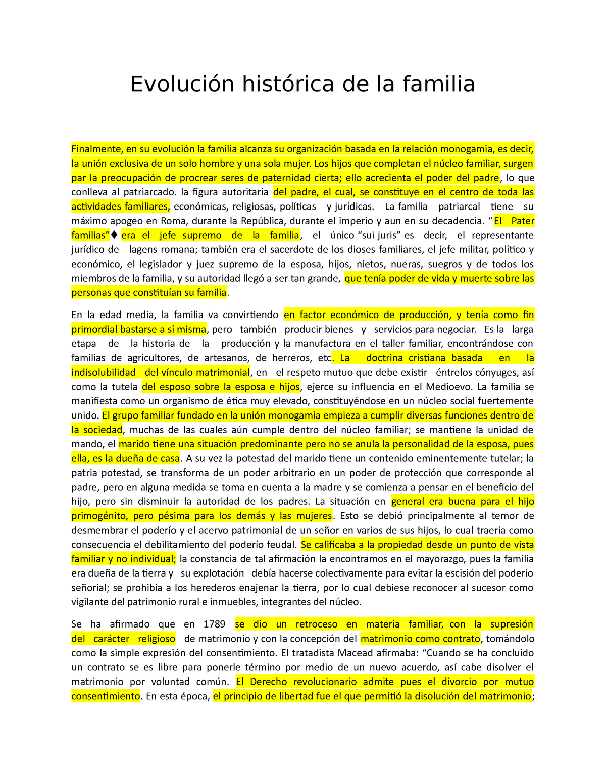 Historia De La Familia Evolución Histórica De La Familia Finalmente En Su Evolución La 2312