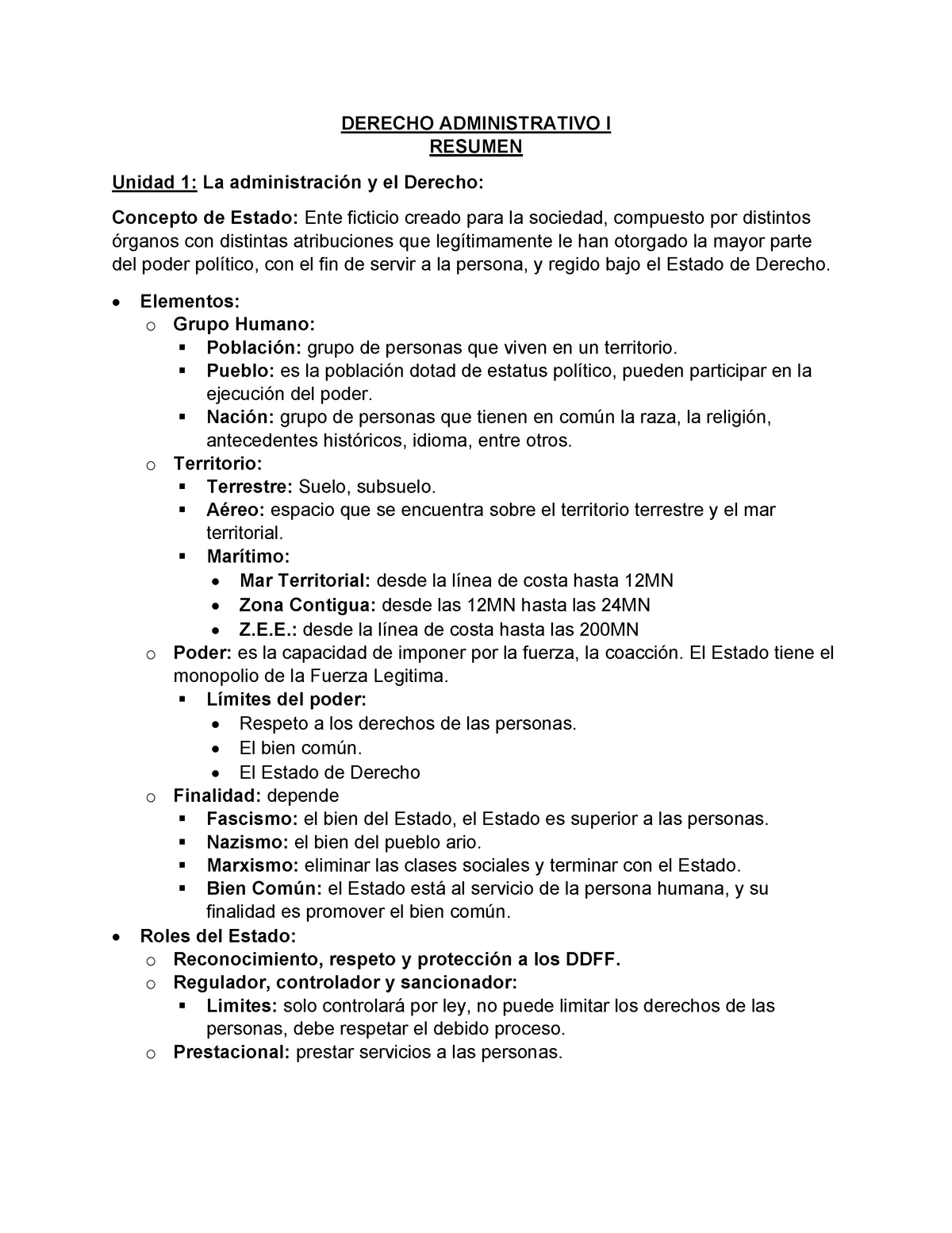 Derecho Administrativo I RESÚMEN - DERECHO ADMINISTRATIVO I RESUMEN ...