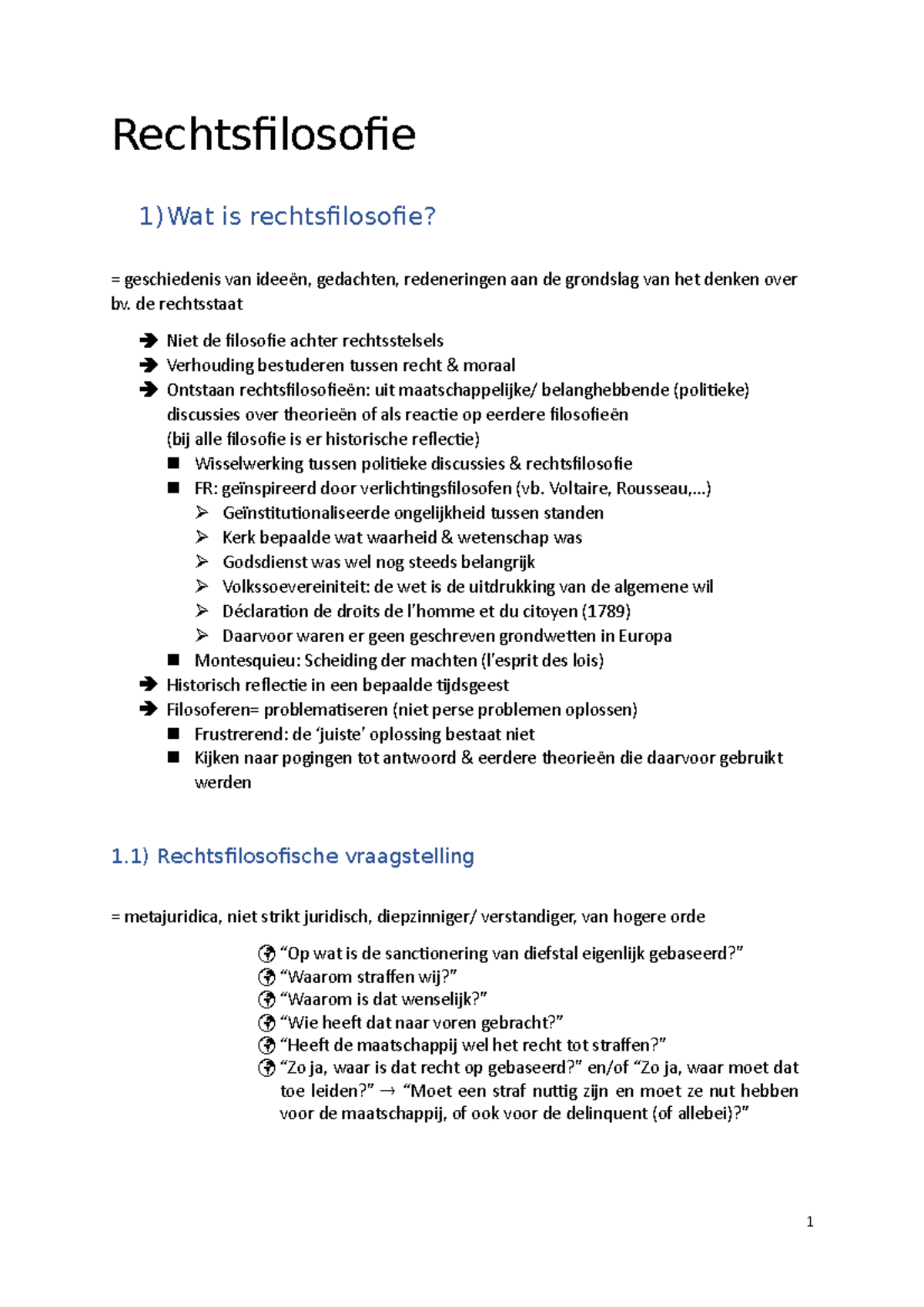 Rechtsfilosofie - Samenvatting Van De Slides + Notities Uit De Les ...