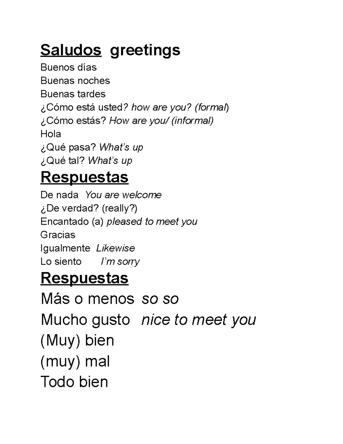 Saludos greetings - Assignment/coursework - Saludos greetings Buenos ...