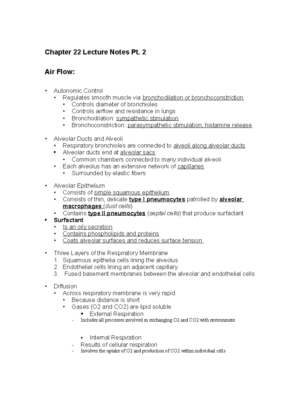 BIOL-286 Chapter 22 Lecture Notes Part 2 - Chapter 22 Lecture Notes Pt ...