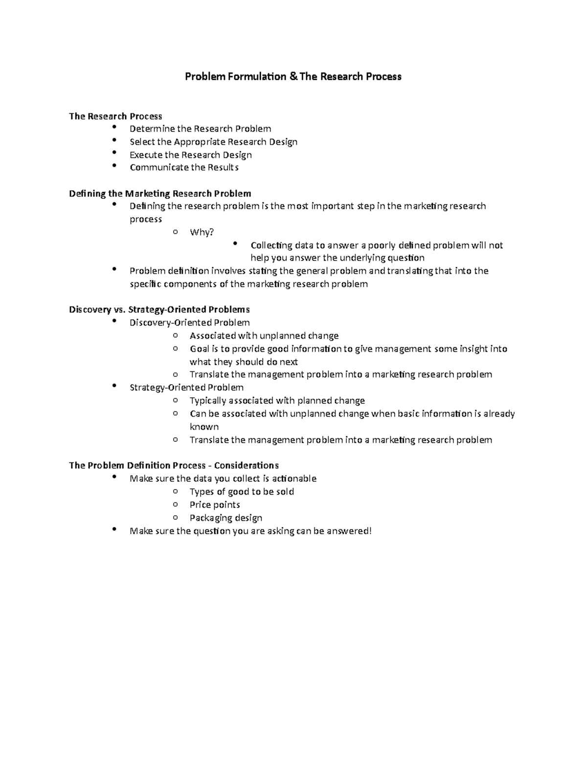 Mktg 525 - Defining the Research Problem - Problem Formulation & The ...