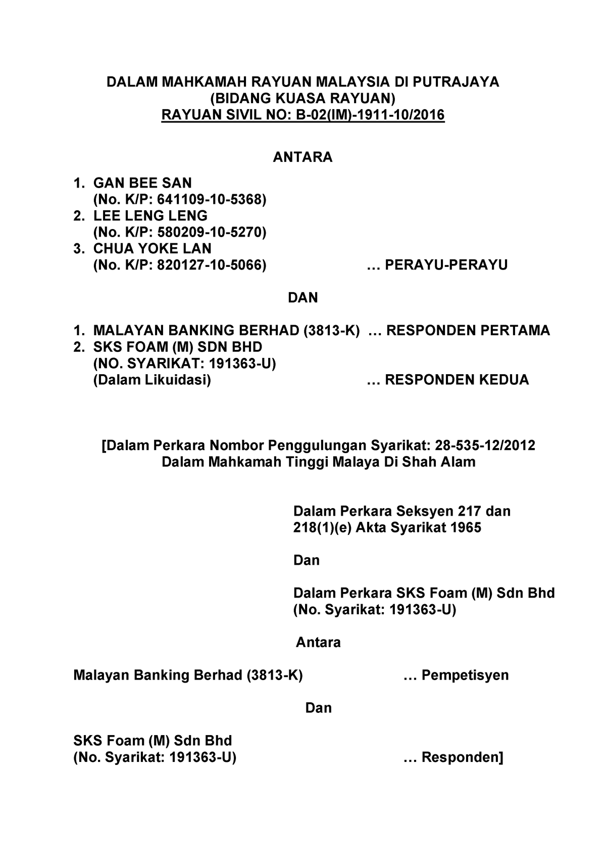 Malayan Bankiing Berhad V GAN BEE SAN - Remedies - LAW 549 - UiTM 