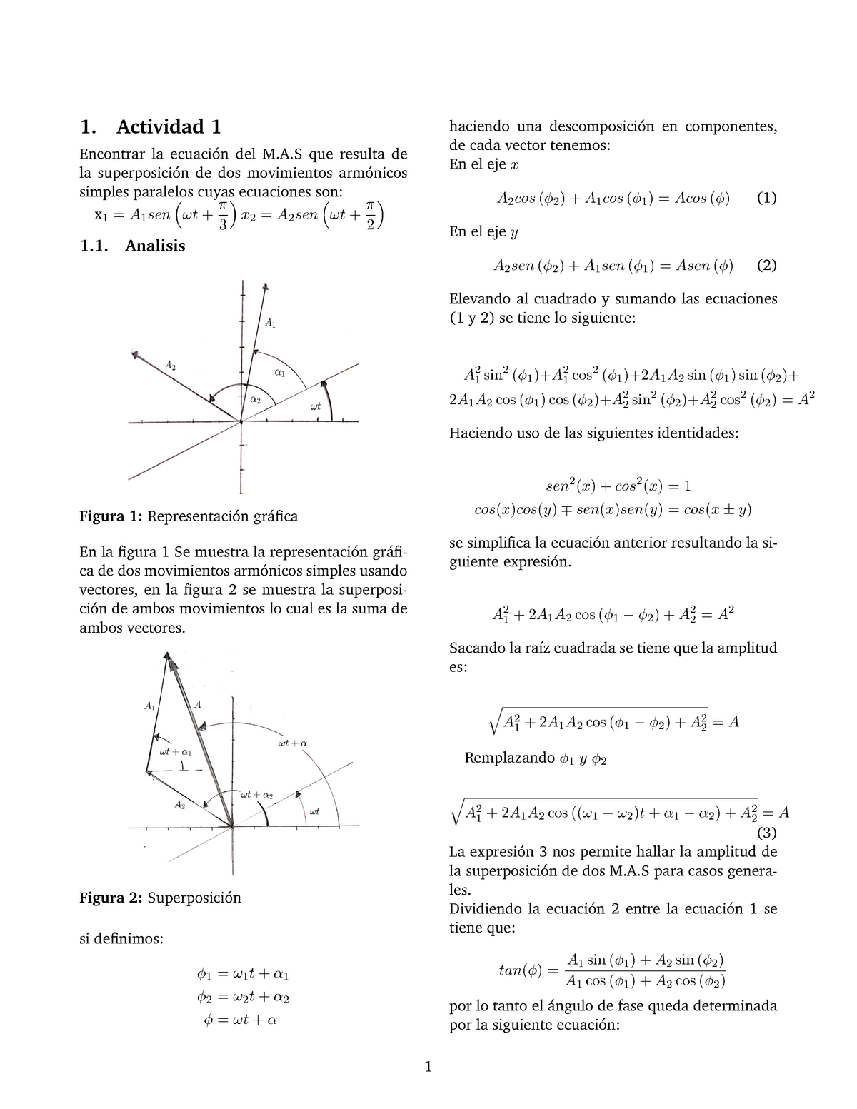 Trabajo Para Ondas Fisica 3 - 1. Actividad 1 Encontrar La Ecuacion Del ...