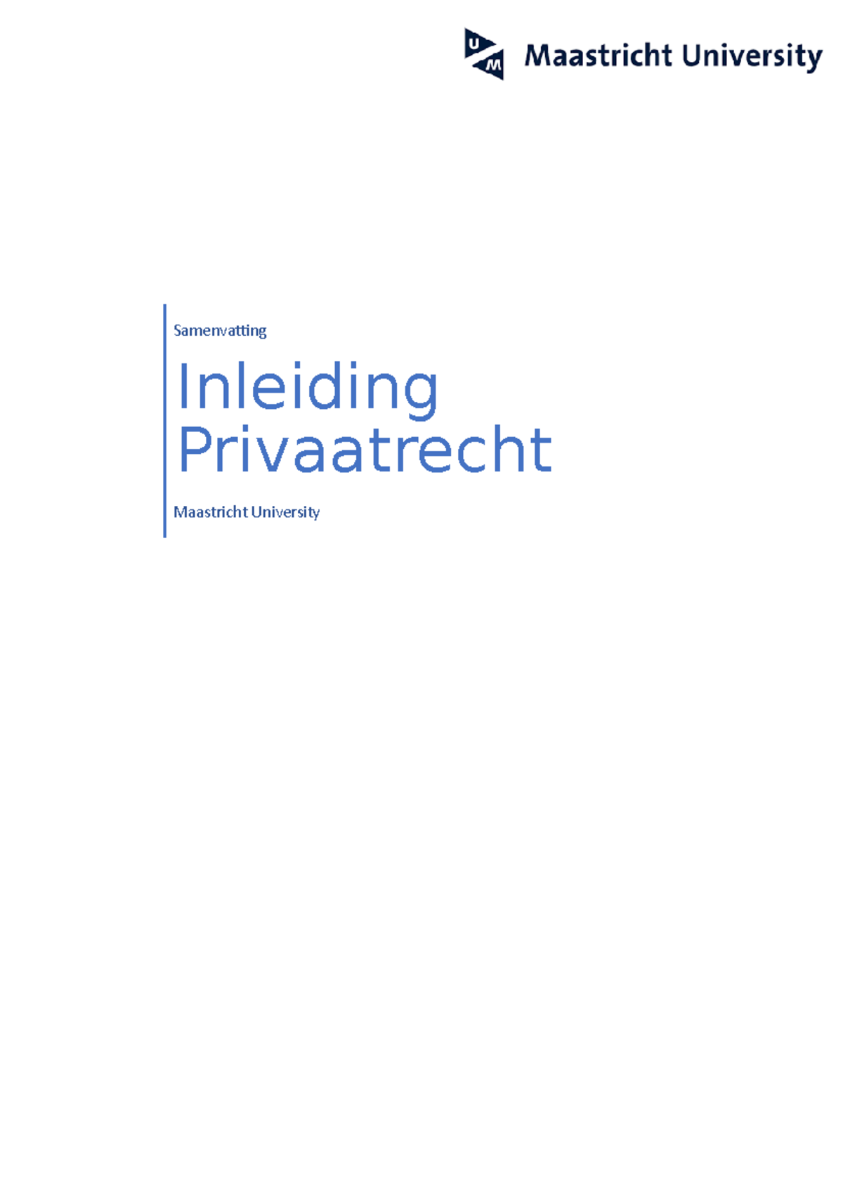 Samenvatting Inleiding Privaatrecht - Samenvatting Inleiding ...