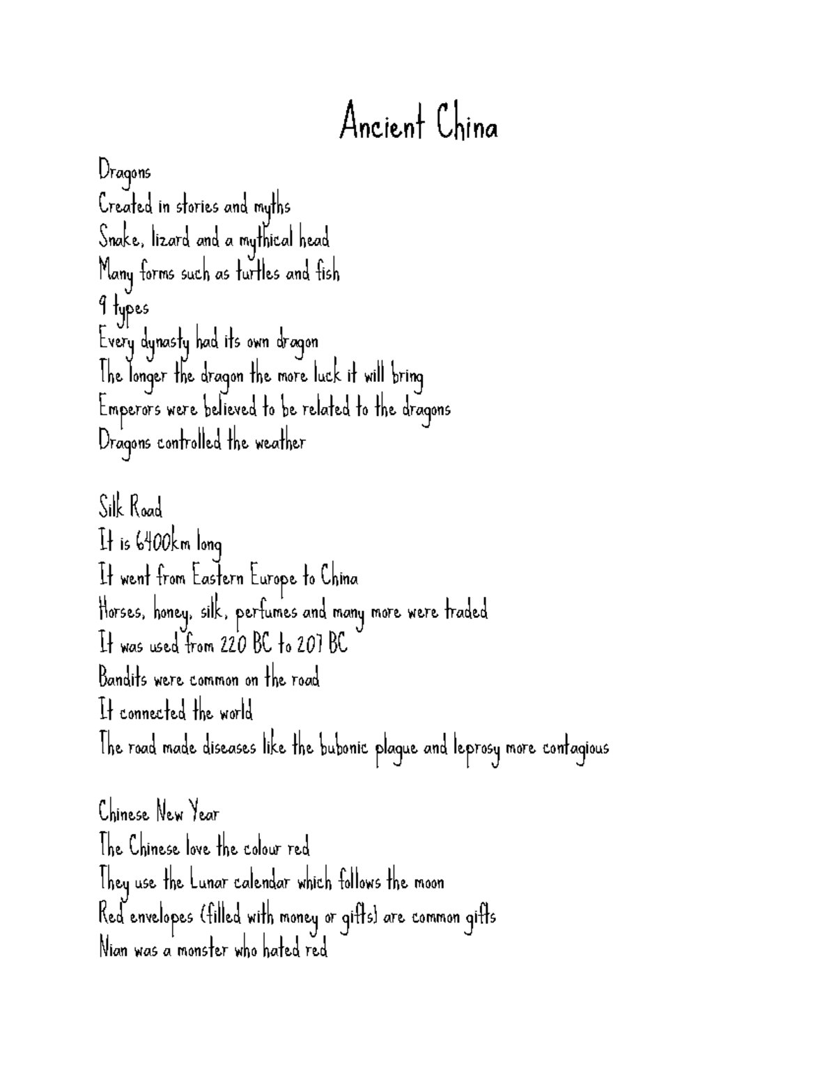 Ancient China Quick Notes - Ancient China Dragons Created in stories ...
