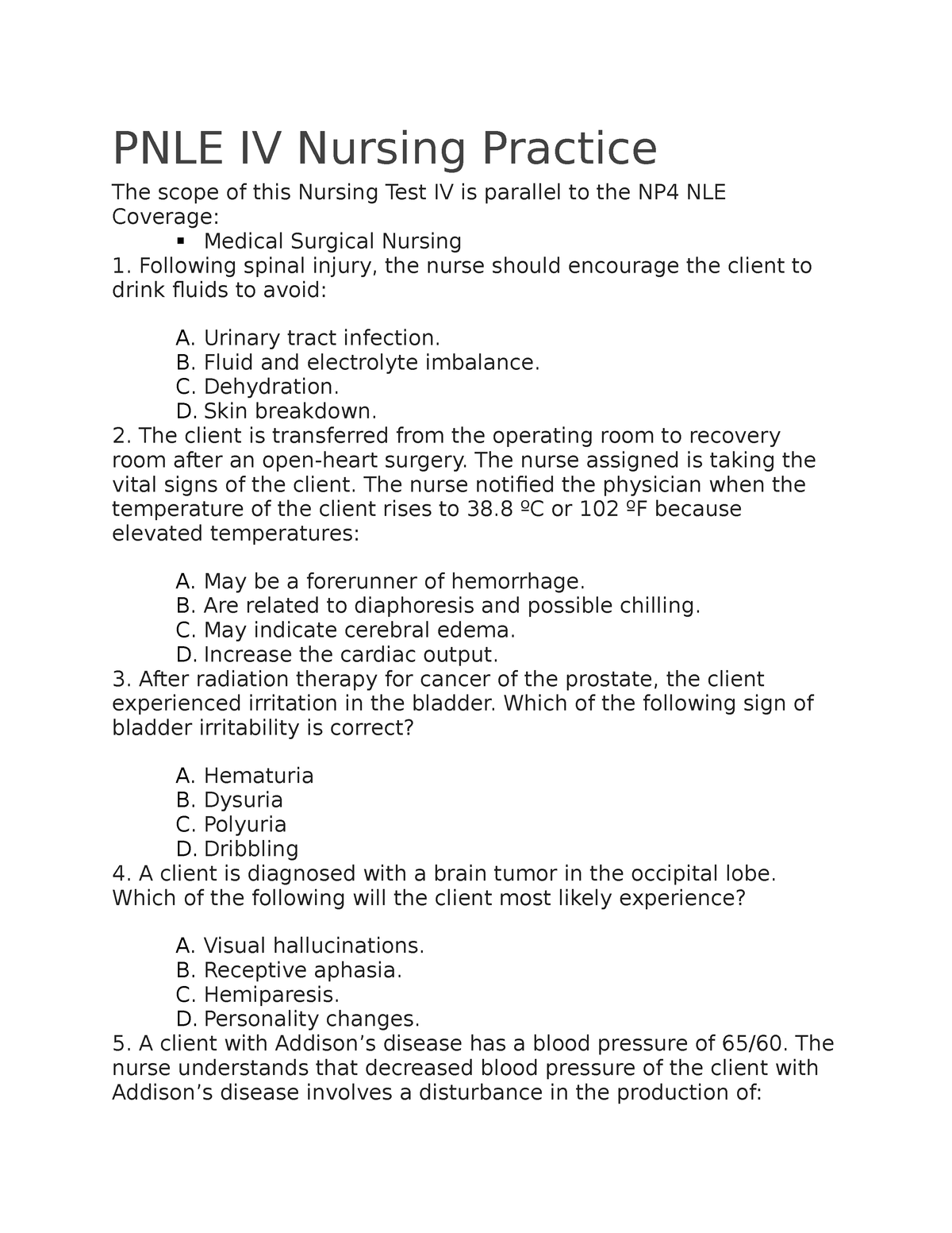 nursing research practice questions pnle