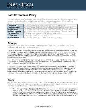 Data Governance Program Charter Template - Studocu