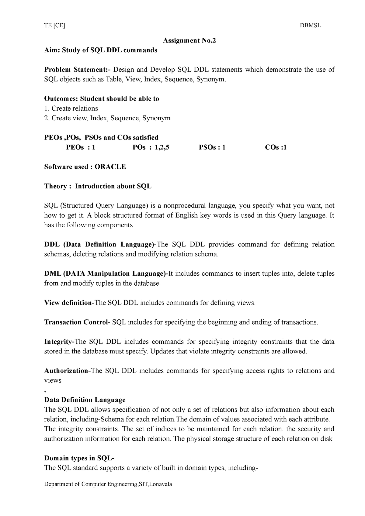 conclusion for dbms assignment