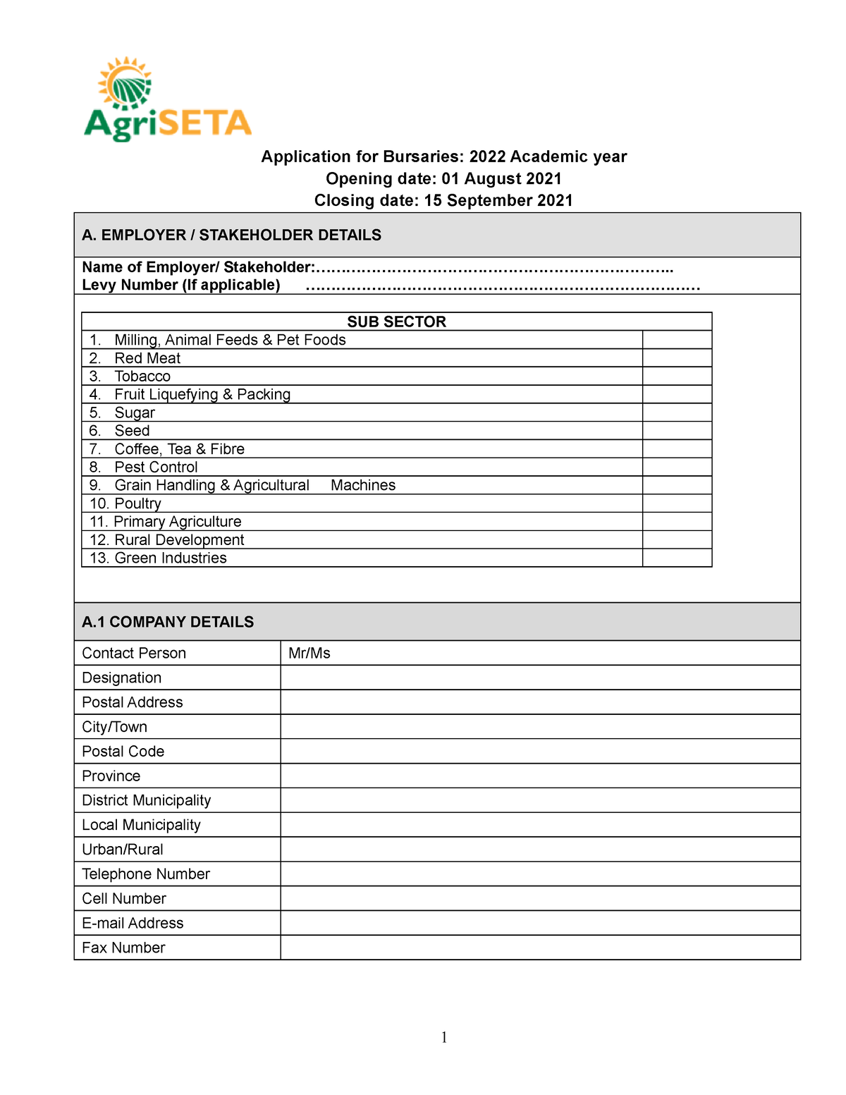 Bursaries Application Form 2022 - Application For Bursaries: 2022 ...