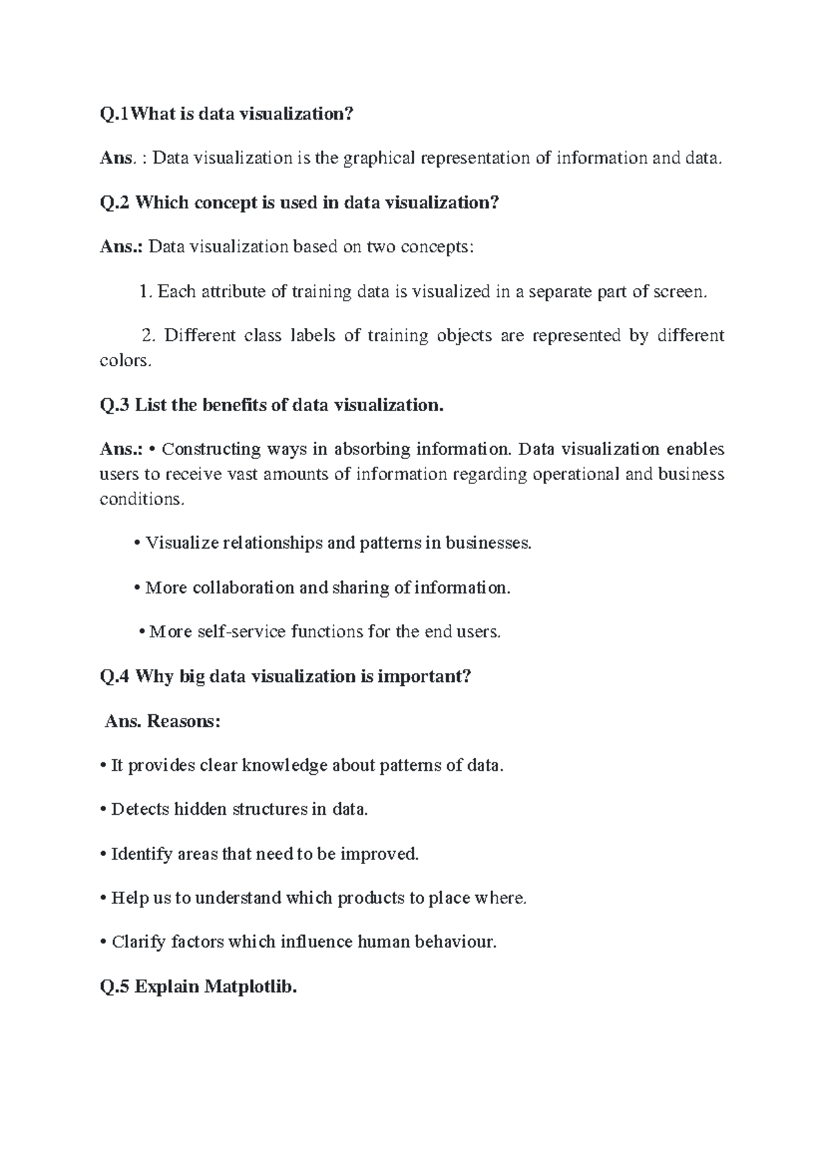 Data Visualization - Q is data visualization? Ans. : Data visualization ...