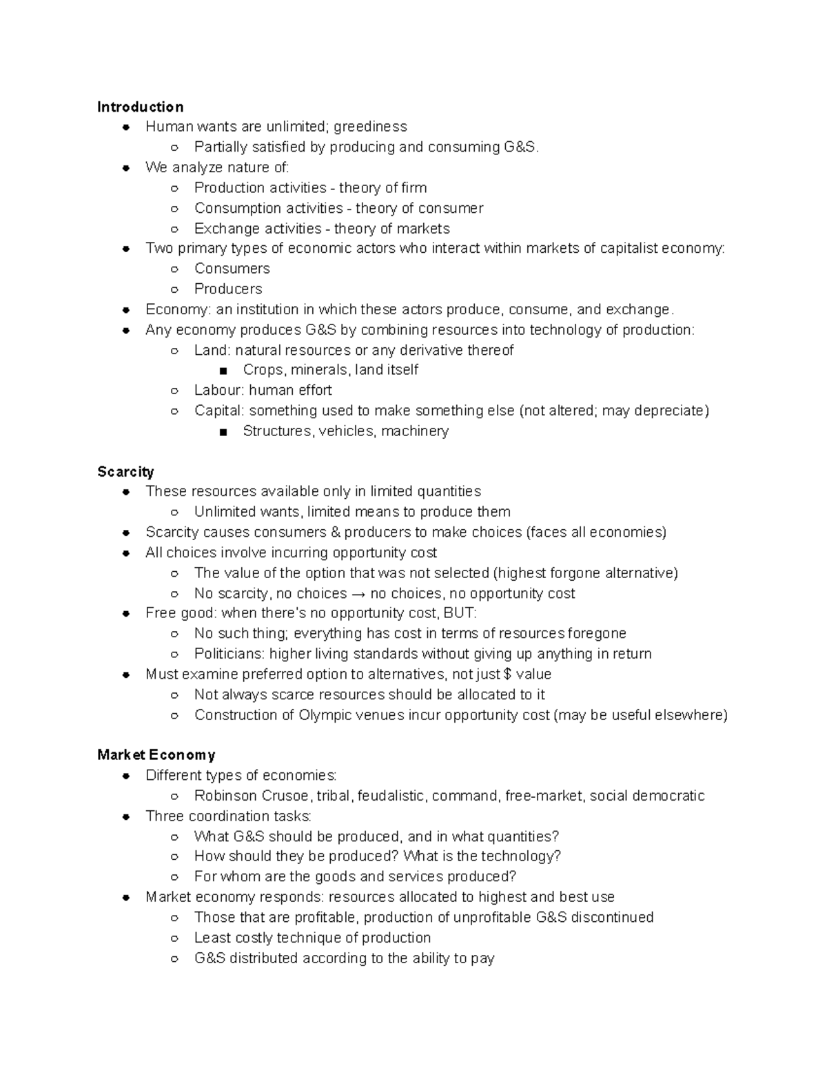 Chapter 1 - Introduction to Microeconomics - Introduction Human wants ...