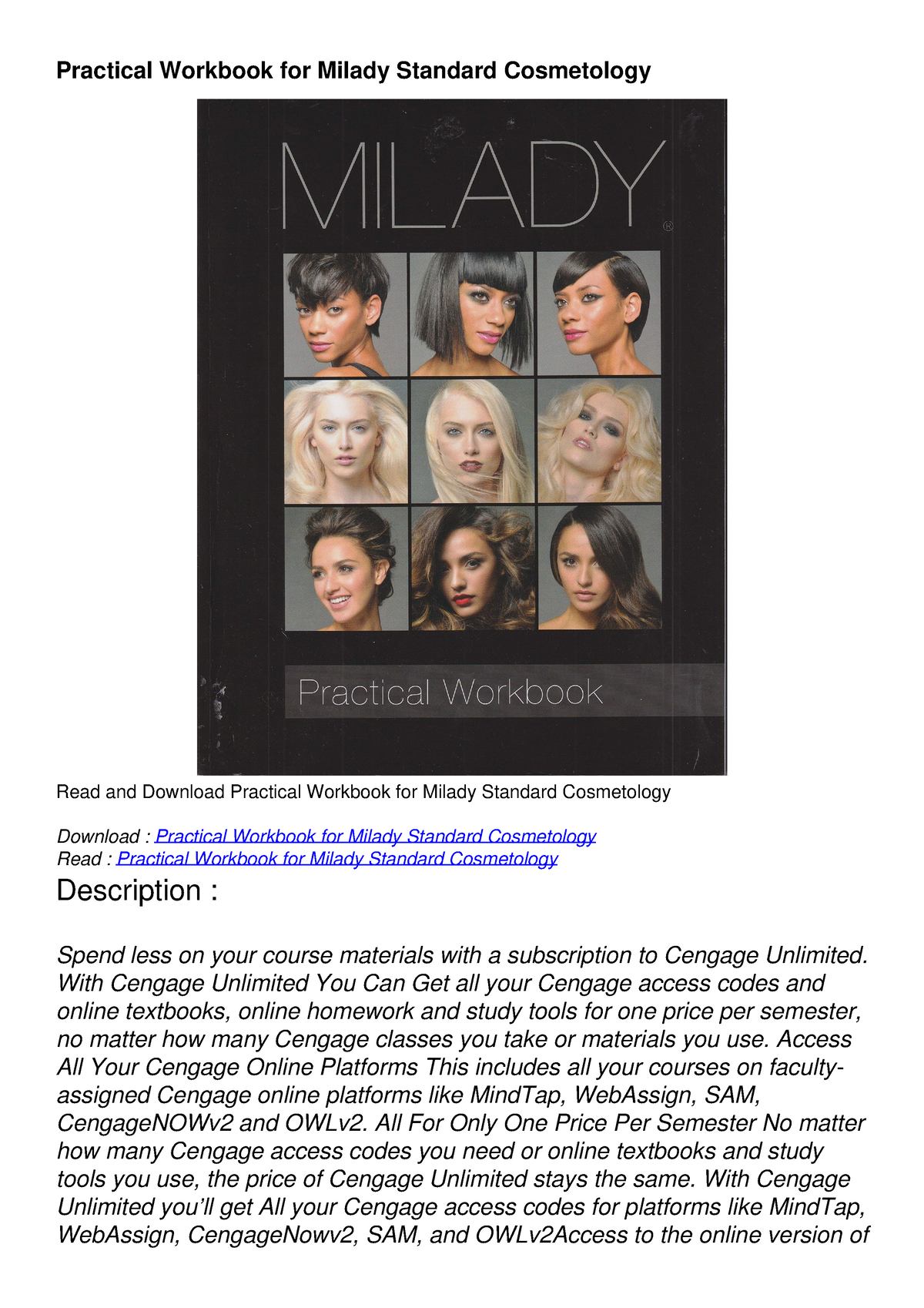 PDF_ Practical Workbook For Milady Standard Cosmetology - With Cengage ...