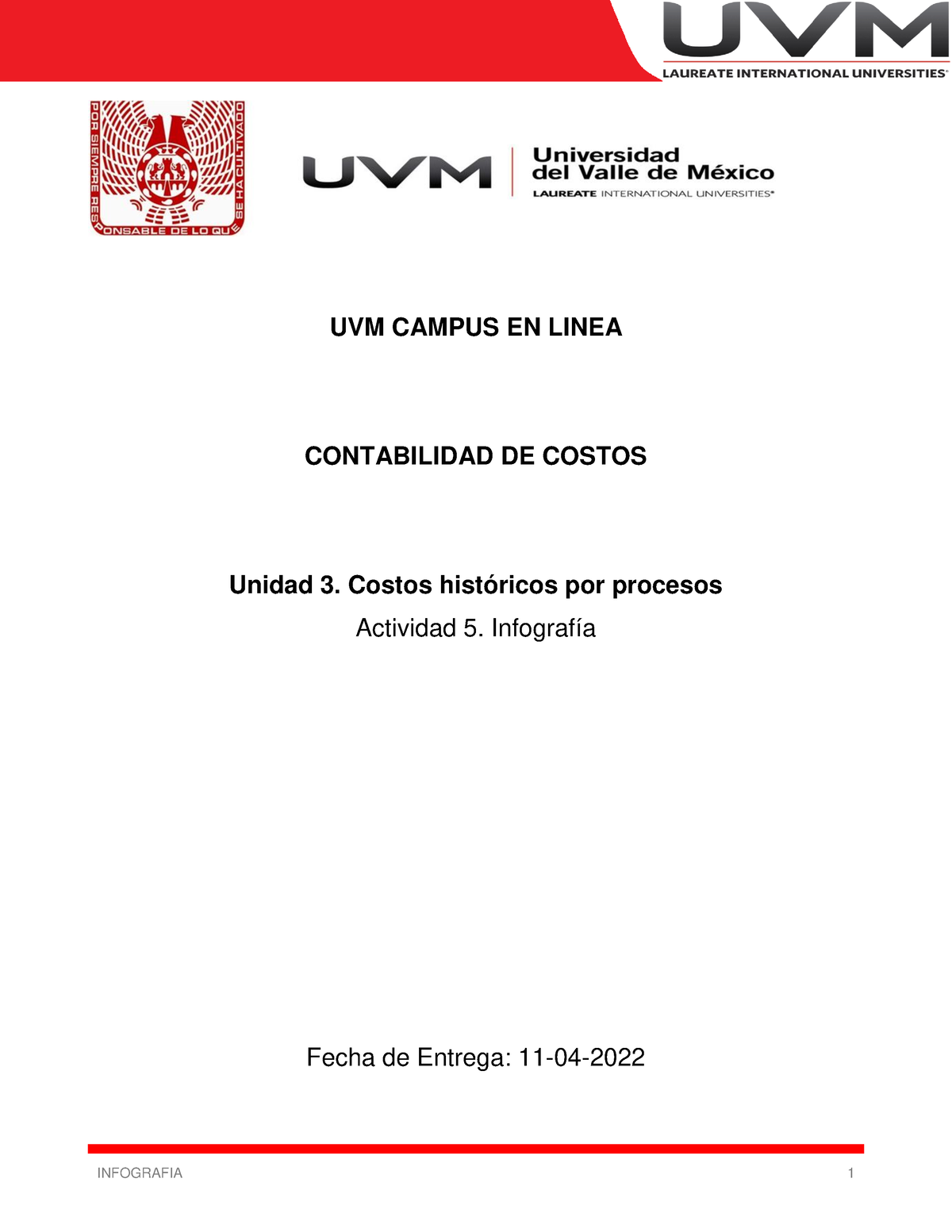 A5 Actividad 5 Infografía Contabilidad De Costos Calificación Obtenida De La Uvm Campus En 0991