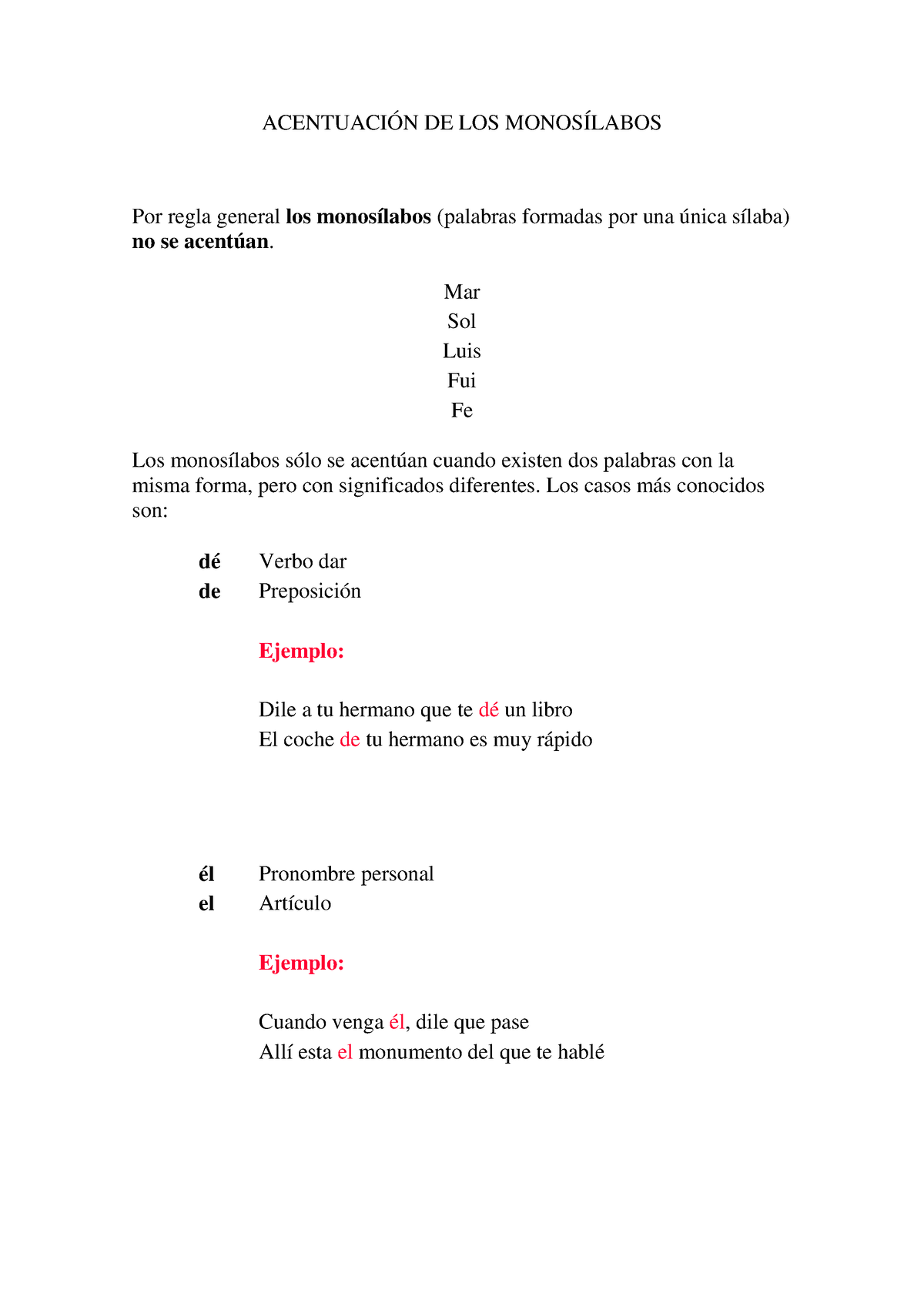 Reglas De Los Monosilabos 0849