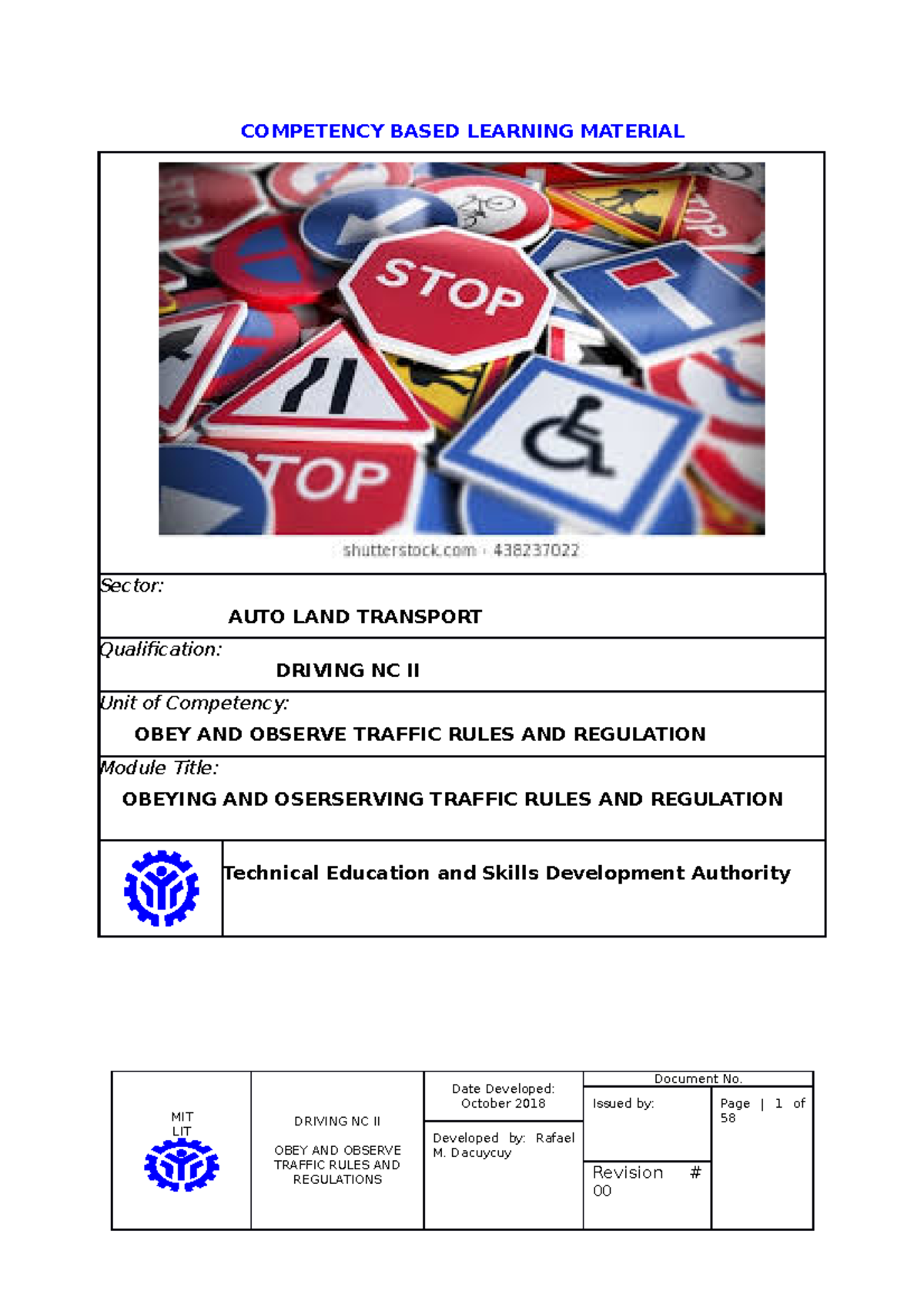 Obey 2021 Bnsjdnmmlp COMPETENCY BASED LEARNING MATERIAL Sector