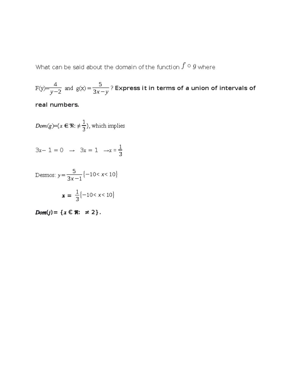 UNIT 4 College Algebra Written Assignment 1 - What can be said about ...