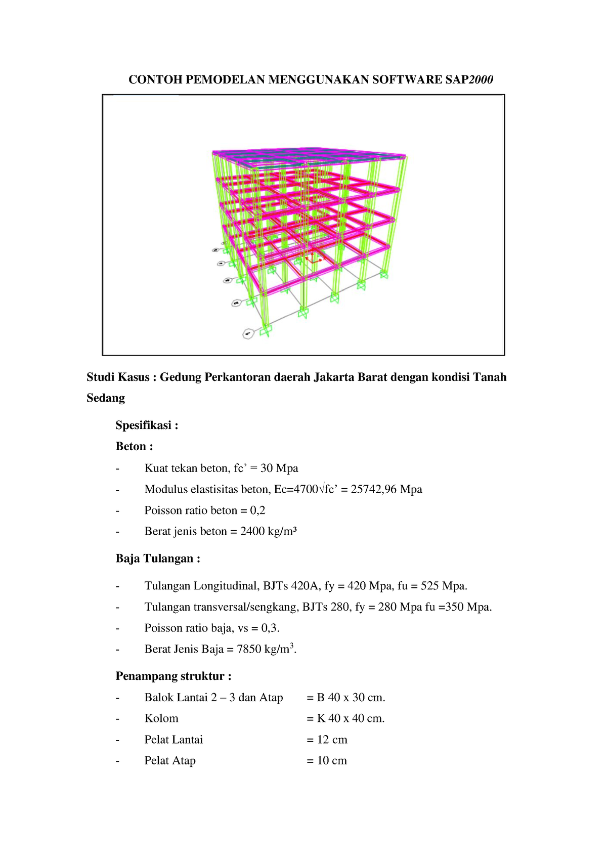 Pemodelan Gedung 4 Lantai Menggunakan SAP2000 - CONTOH PEMODELAN ...